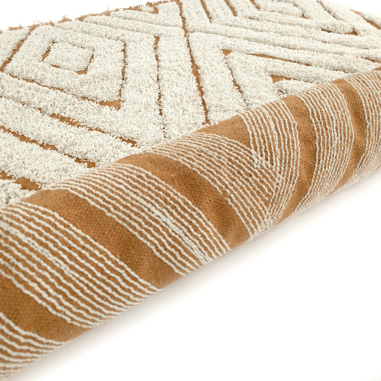 Ryijymatot - Holwell Natural Cotton Shaggy (luonnonvalkoinen/ruskea)