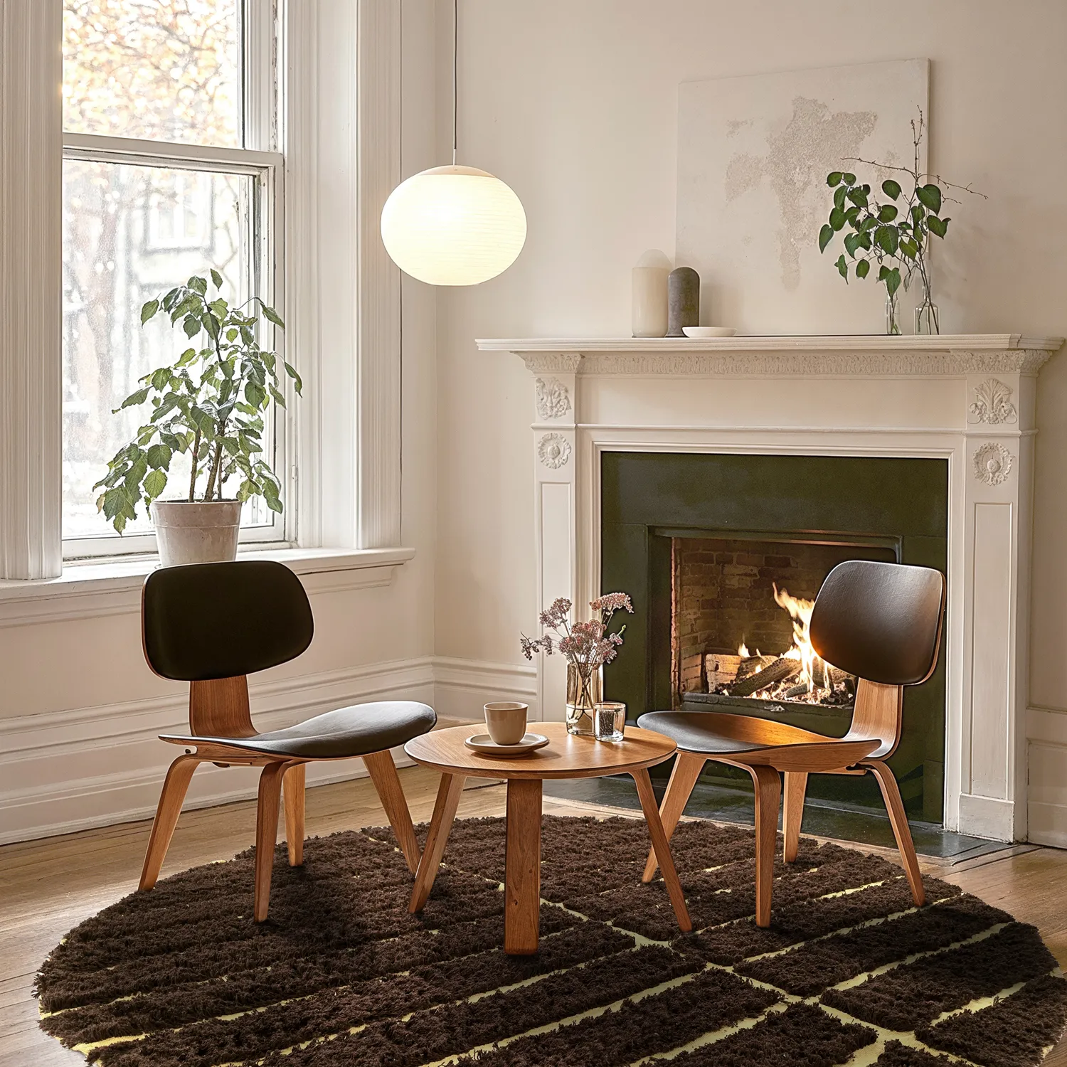Pyöreät matot - Ikara Natural Cotton Shaggy (ruskea)