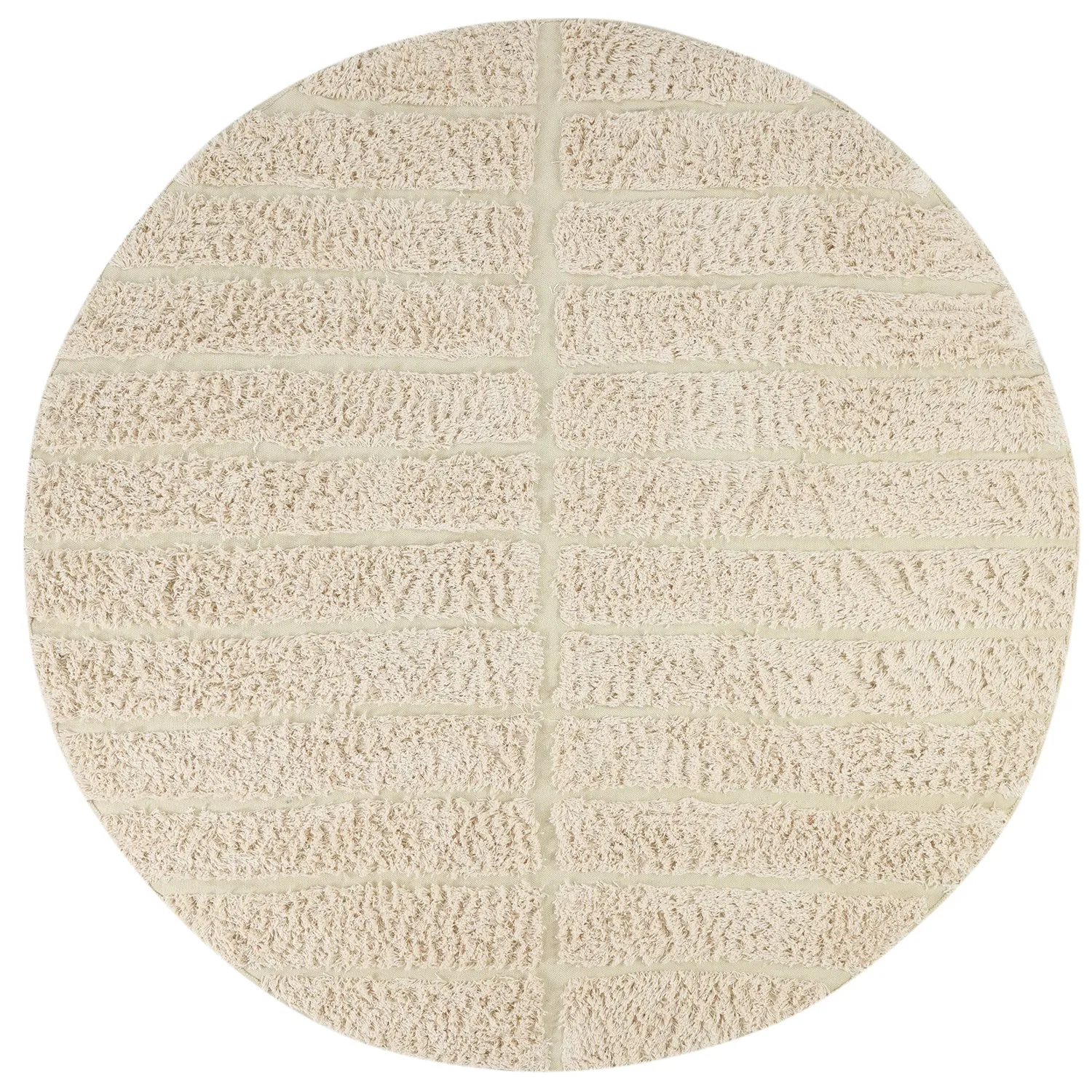 Pyöreät matot - Ikara Natural Cotton Shaggy (kerma)