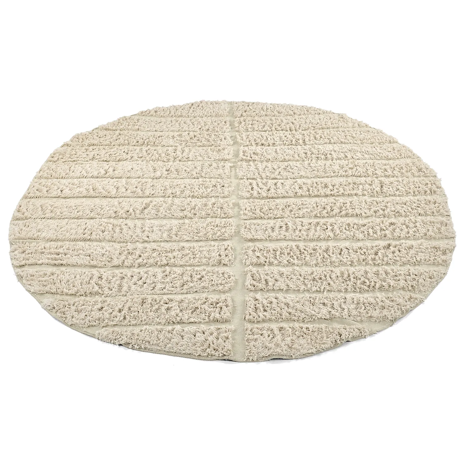 Pyöreät matot - Ikara Natural Cotton Shaggy (kerma)