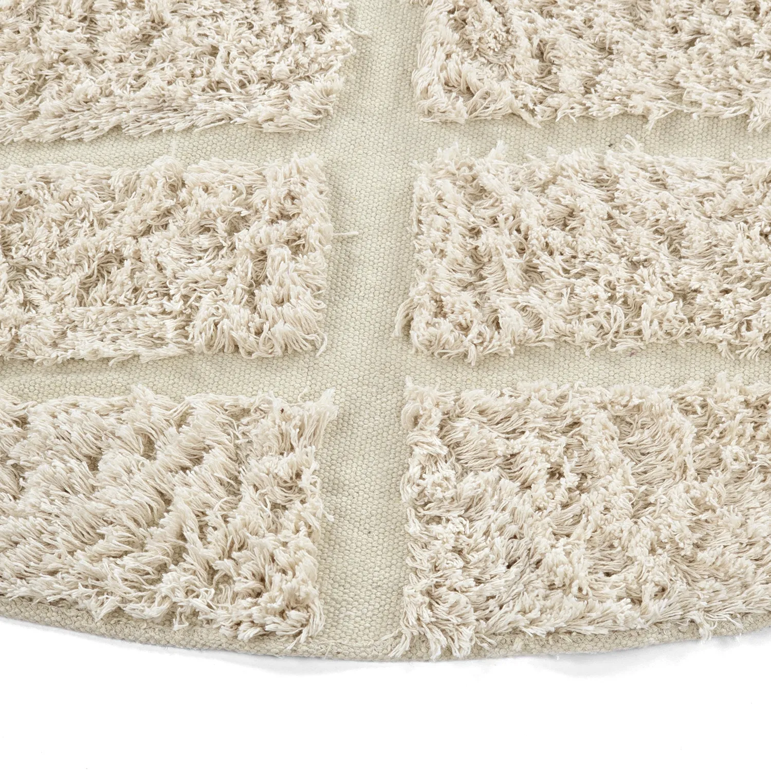 Pyöreät matot - Ikara Natural Cotton Shaggy (kerma)