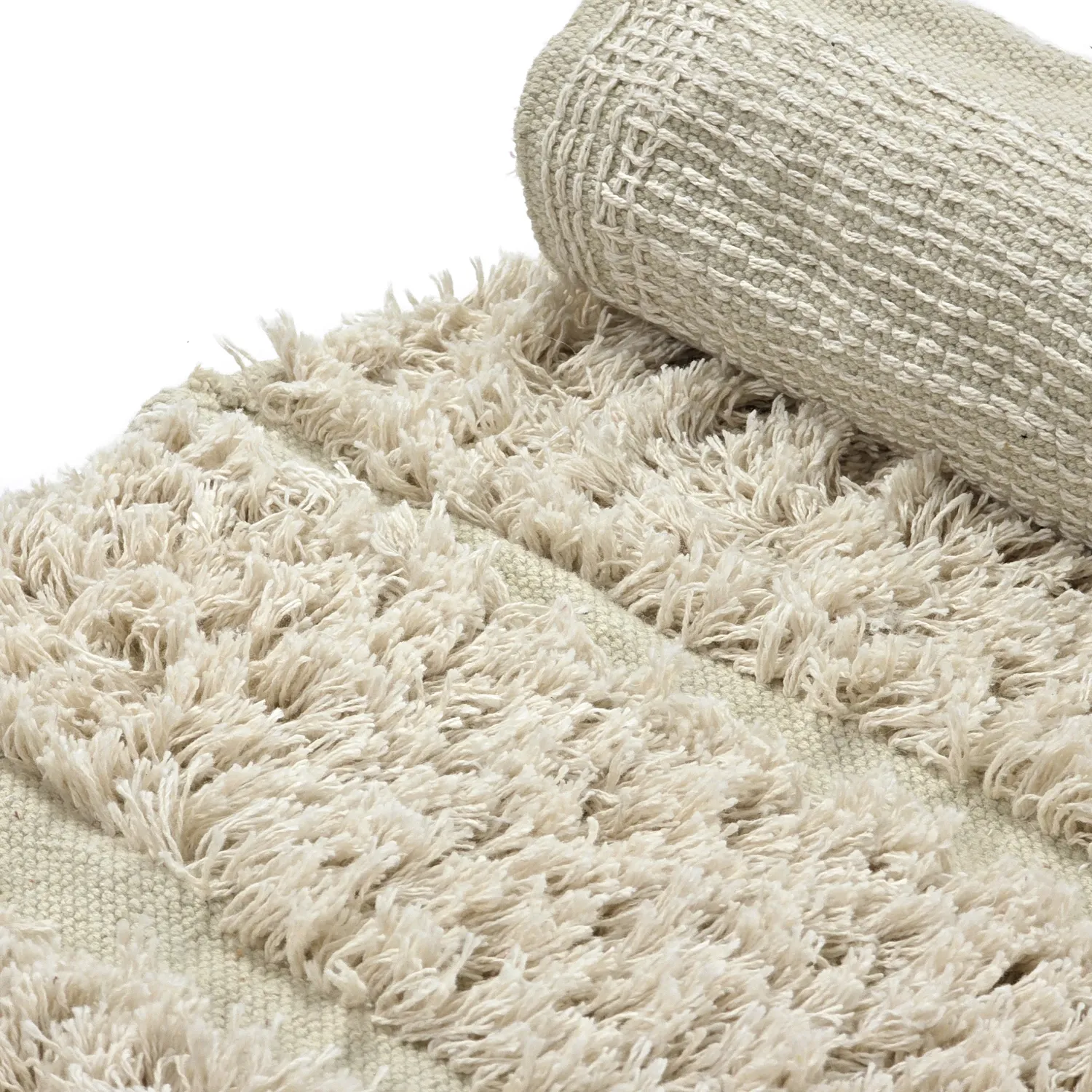 Pyöreät matot - Ikara Natural Cotton Shaggy (kerma)