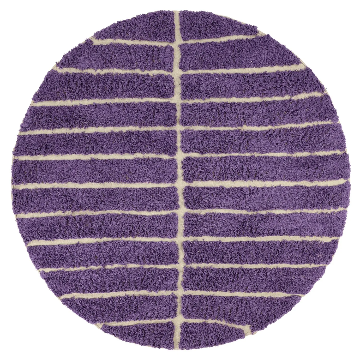 Pyöreät matot - Ikara Natural Cotton Shaggy (violetti)