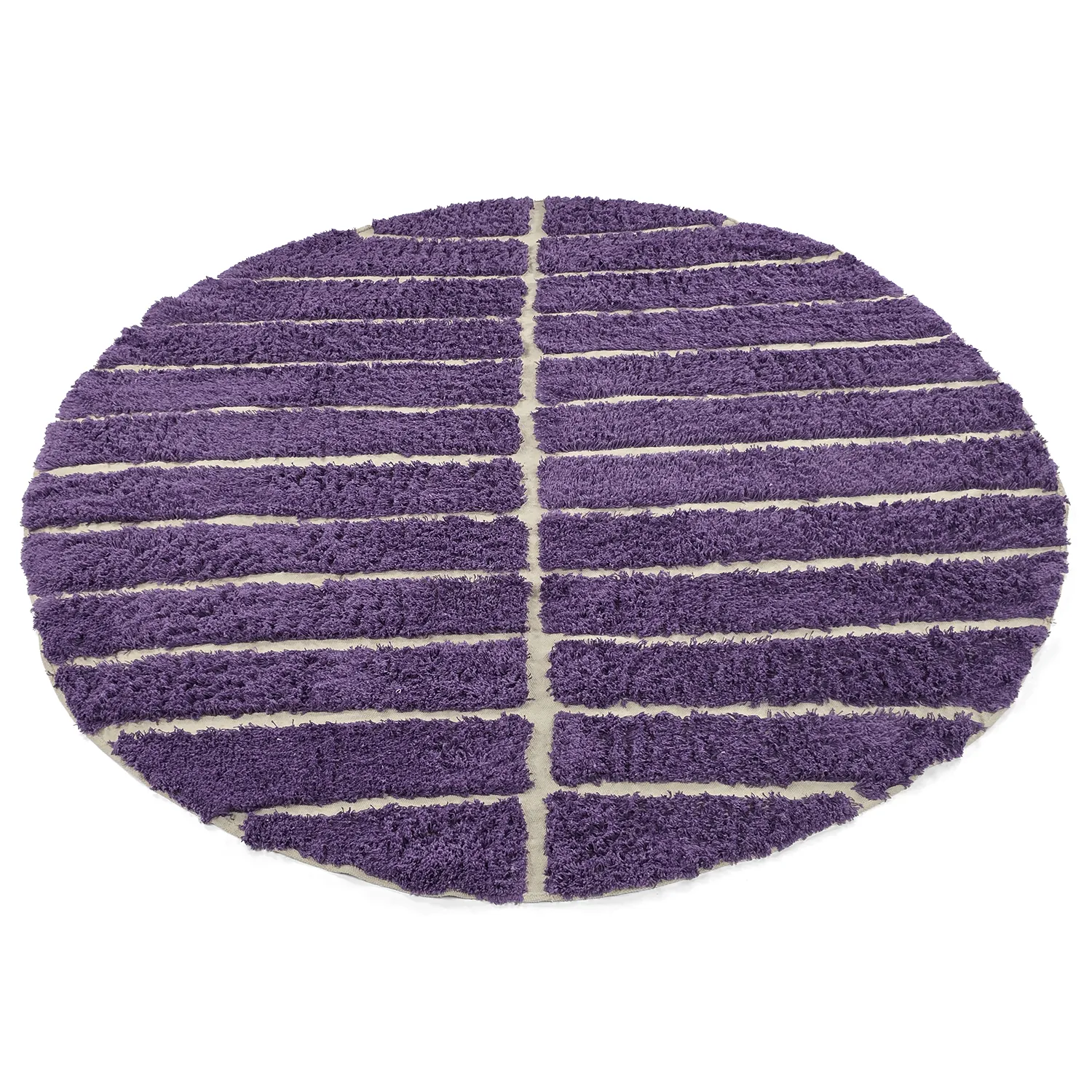 Pyöreät matot - Ikara Natural Cotton Shaggy (violetti)