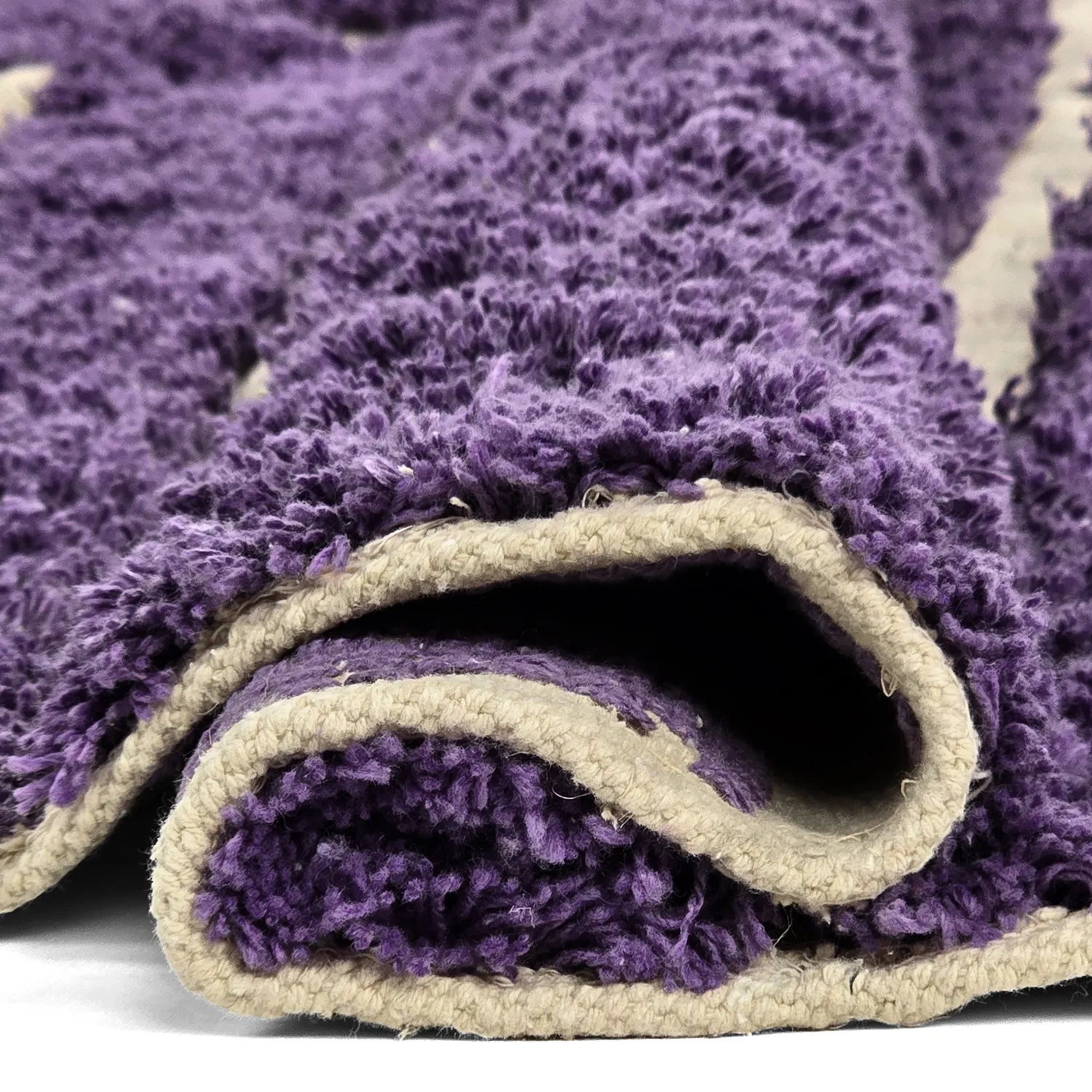 Pyöreät matot - Ikara Natural Cotton Shaggy (violetti)