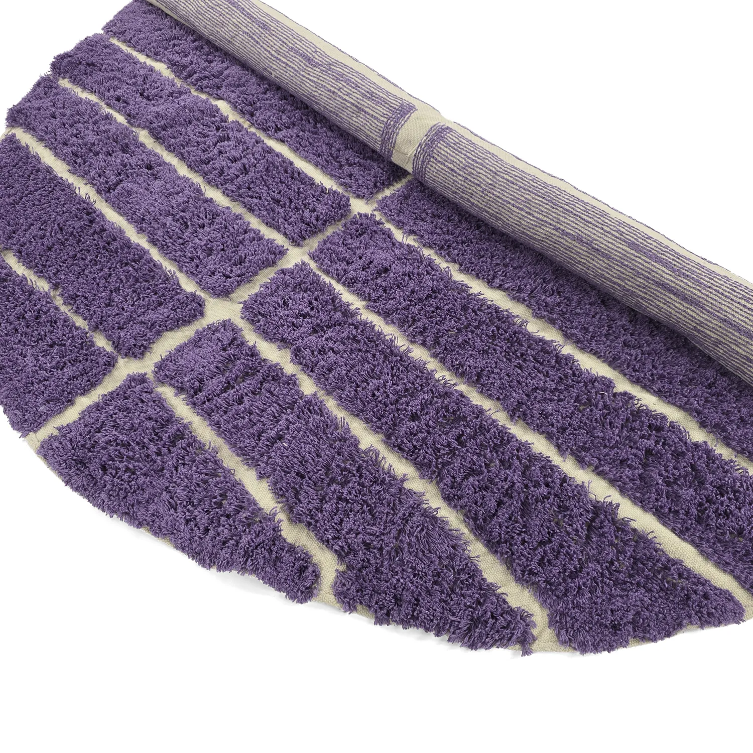 Pyöreät matot - Ikara Natural Cotton Shaggy (violetti)