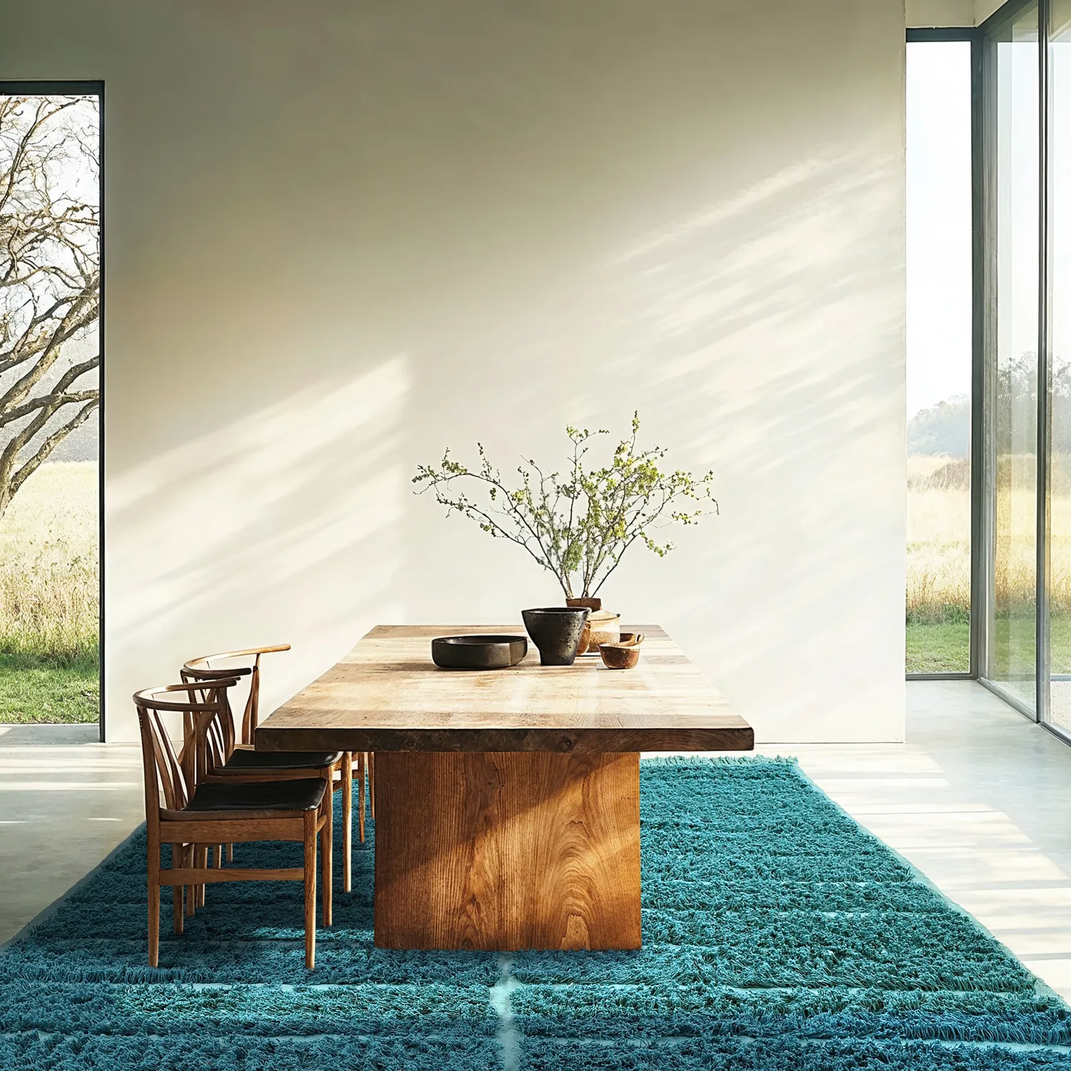 Ryijymatot - Ikara Natural Cotton Shaggy (turkoosi)