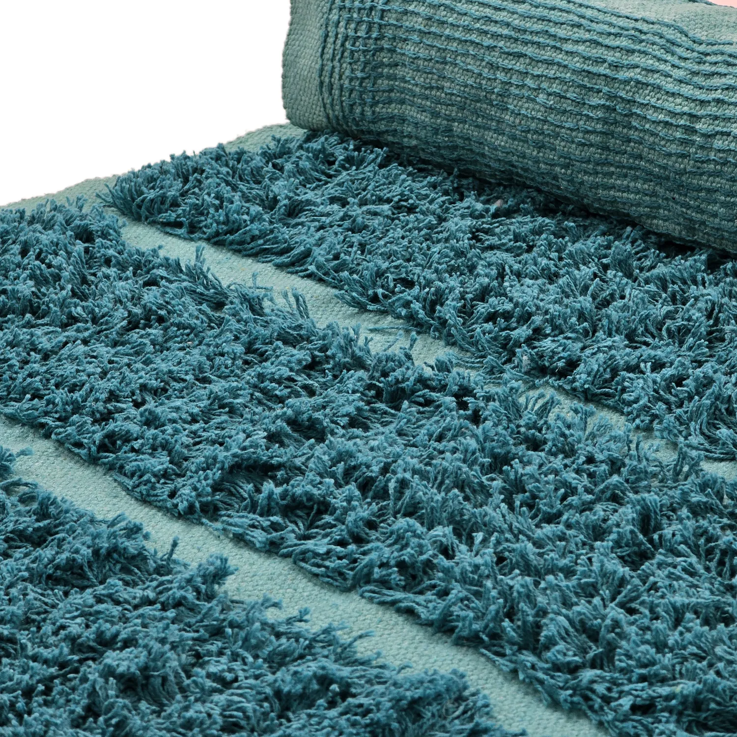 Ryijymatot - Ikara Natural Cotton Shaggy (turkoosi)