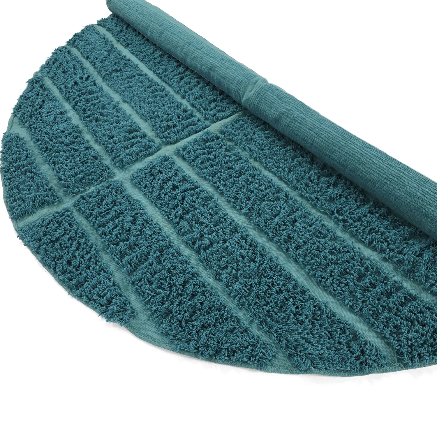 Pyöreät matot - Ikara Natural Cotton Shaggy (turkoosi)