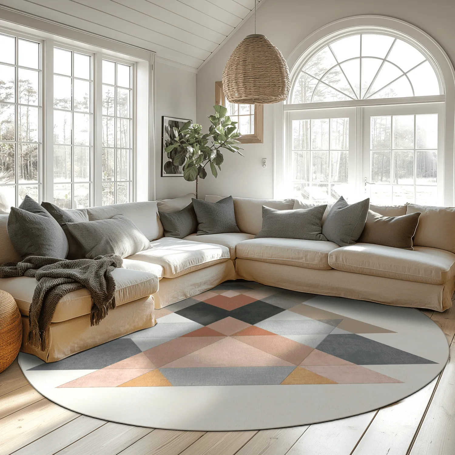 Pyöreät matot - Jeral (beige/multi)
