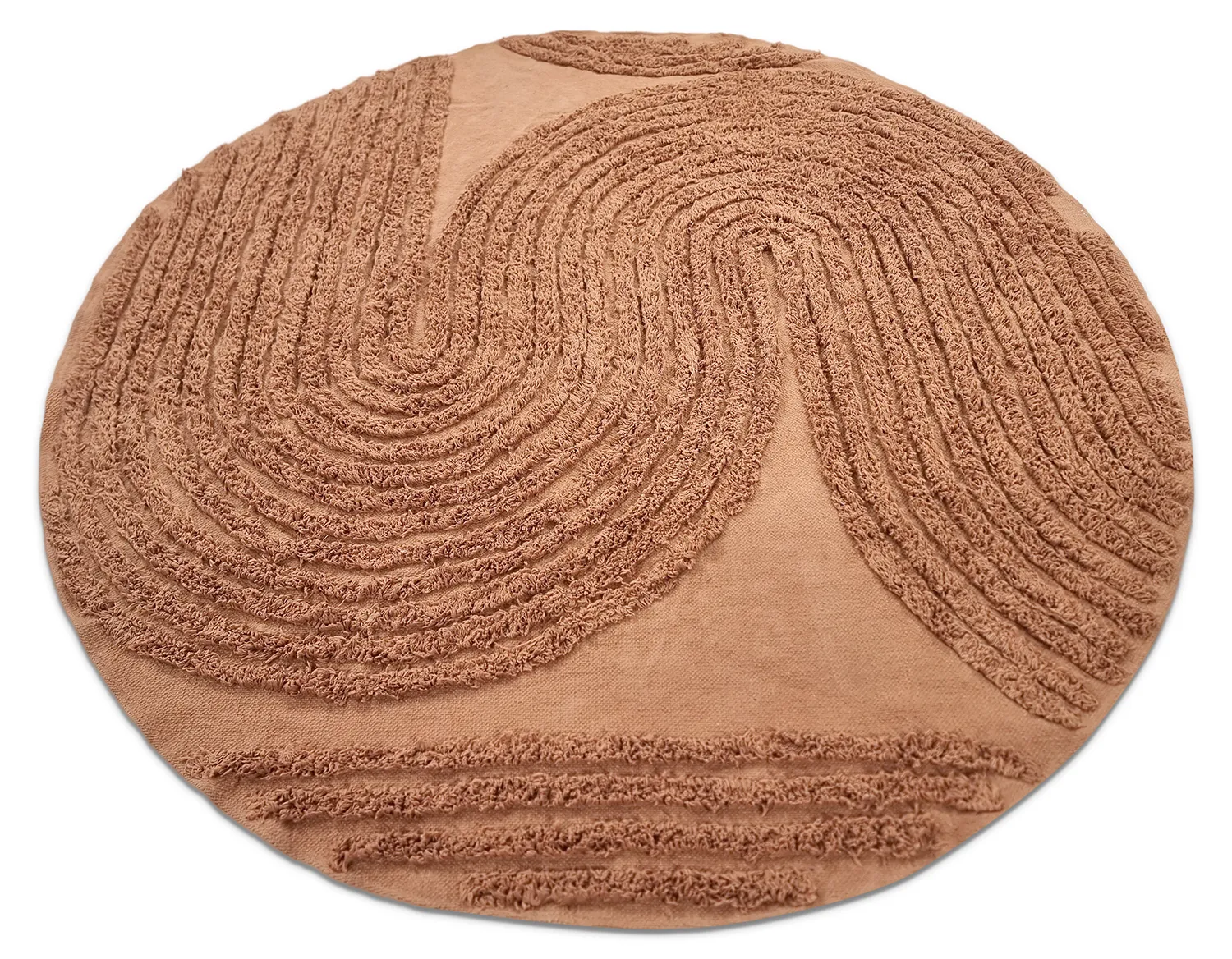 Pyöreä matot - Jovie Natural Cotton Shaggy (terrakotta)