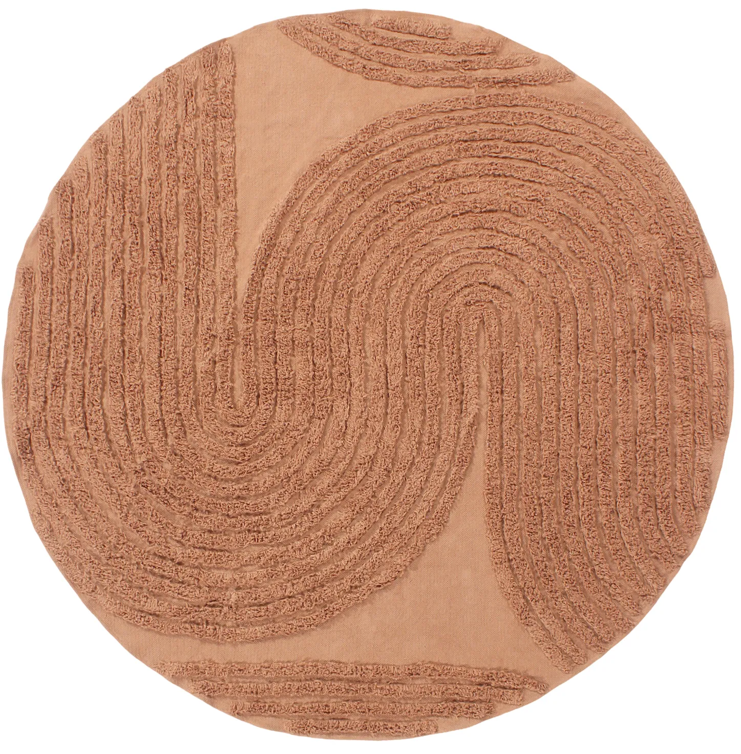 Pyöreä matot - Jovie Natural Cotton Shaggy (terrakotta)