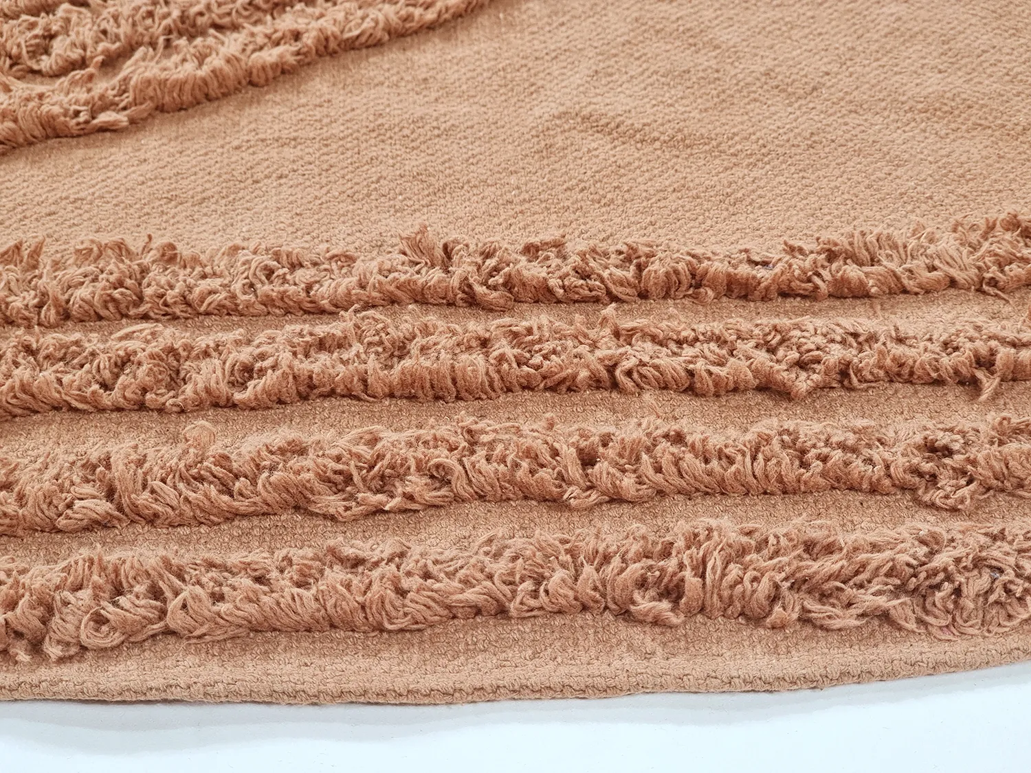 Pyöreä matot - Jovie Natural Cotton Shaggy (terrakotta)