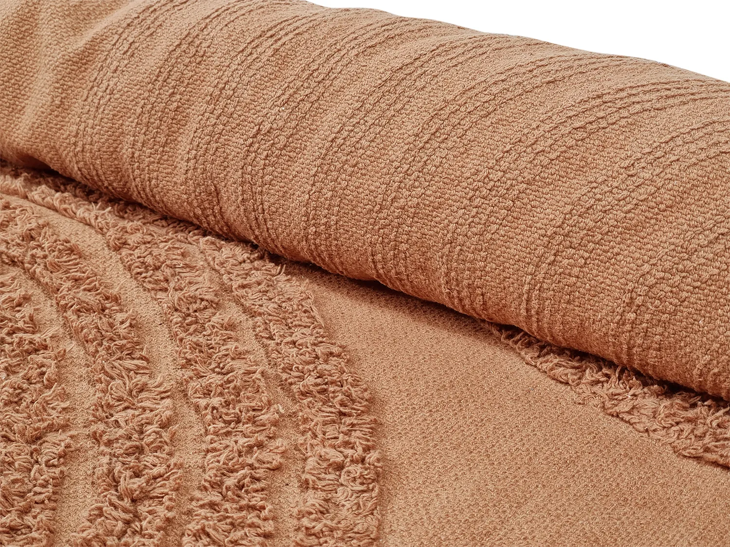 Pyöreä matot - Jovie Natural Cotton Shaggy (terrakotta)
