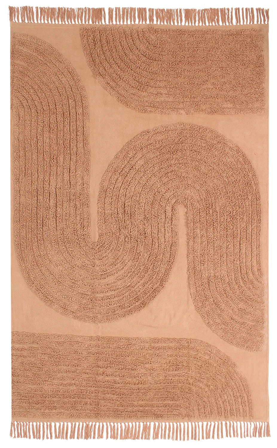 Ryijymatot - Jovie Natural Cotton Shaggy (terrakotta)