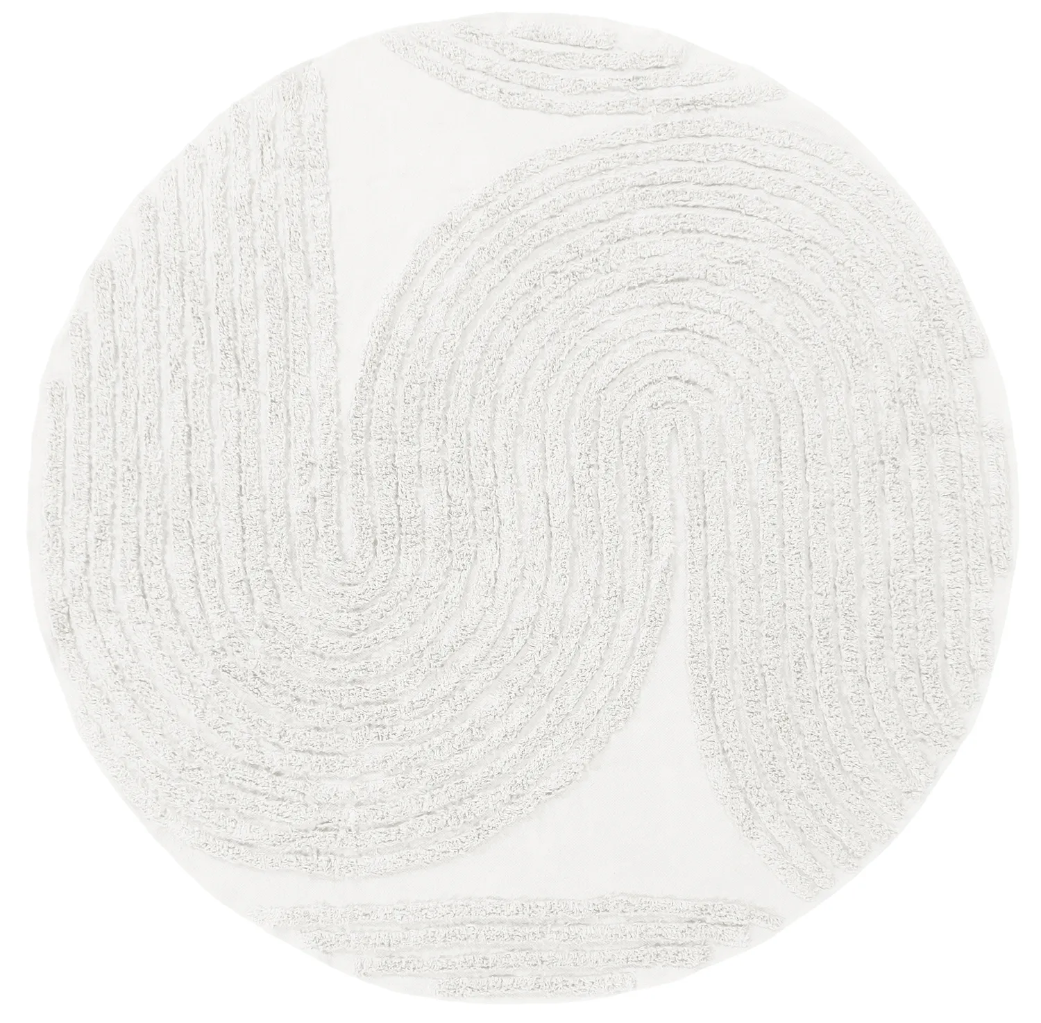 Pyöreä matot - Jovie Natural Cotton Shaggy (offwhite)