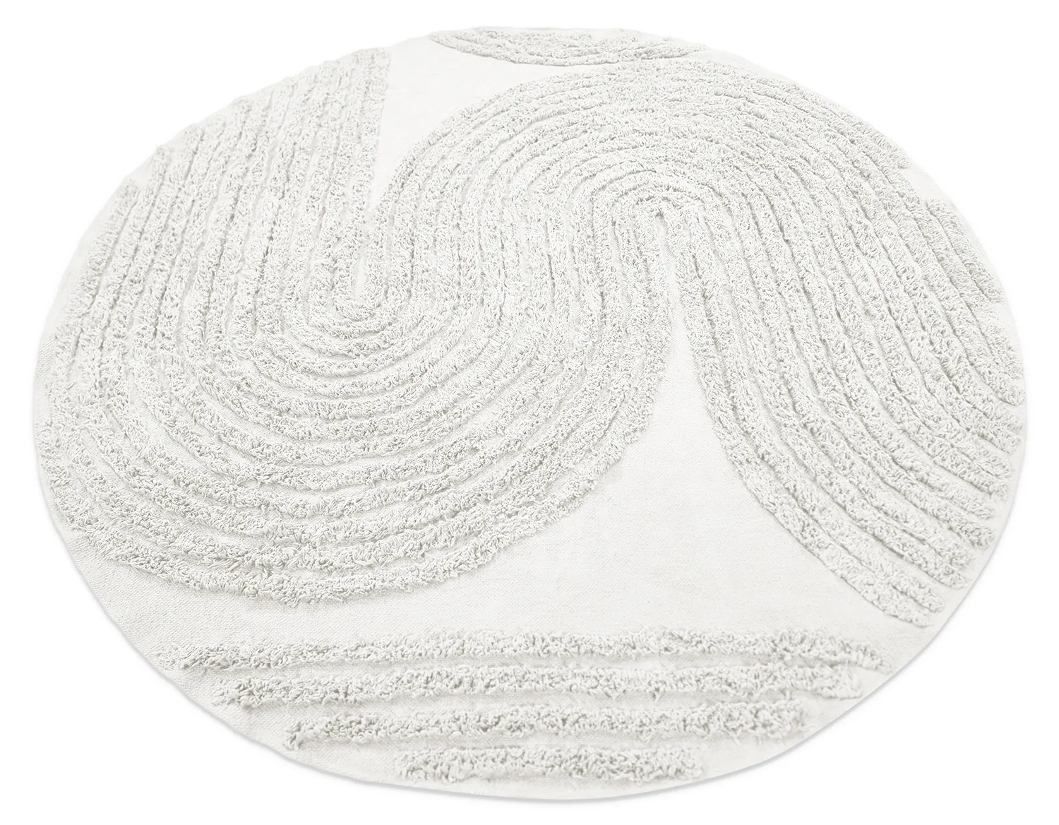Pyöreä matot - Jovie Natural Cotton Shaggy (offwhite)