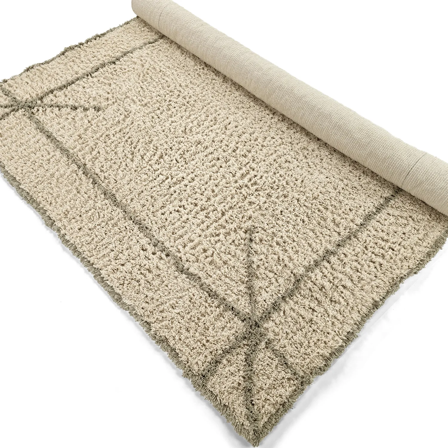 Ryijymatot - Kairi Natural Cotton Shaggy (beige/tape)