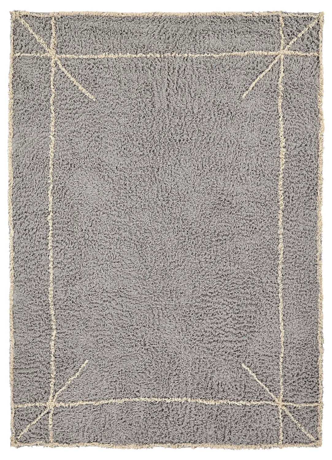 Ryijymatot - Kairi Natural Cotton Shaggy (harmaa/beige)
