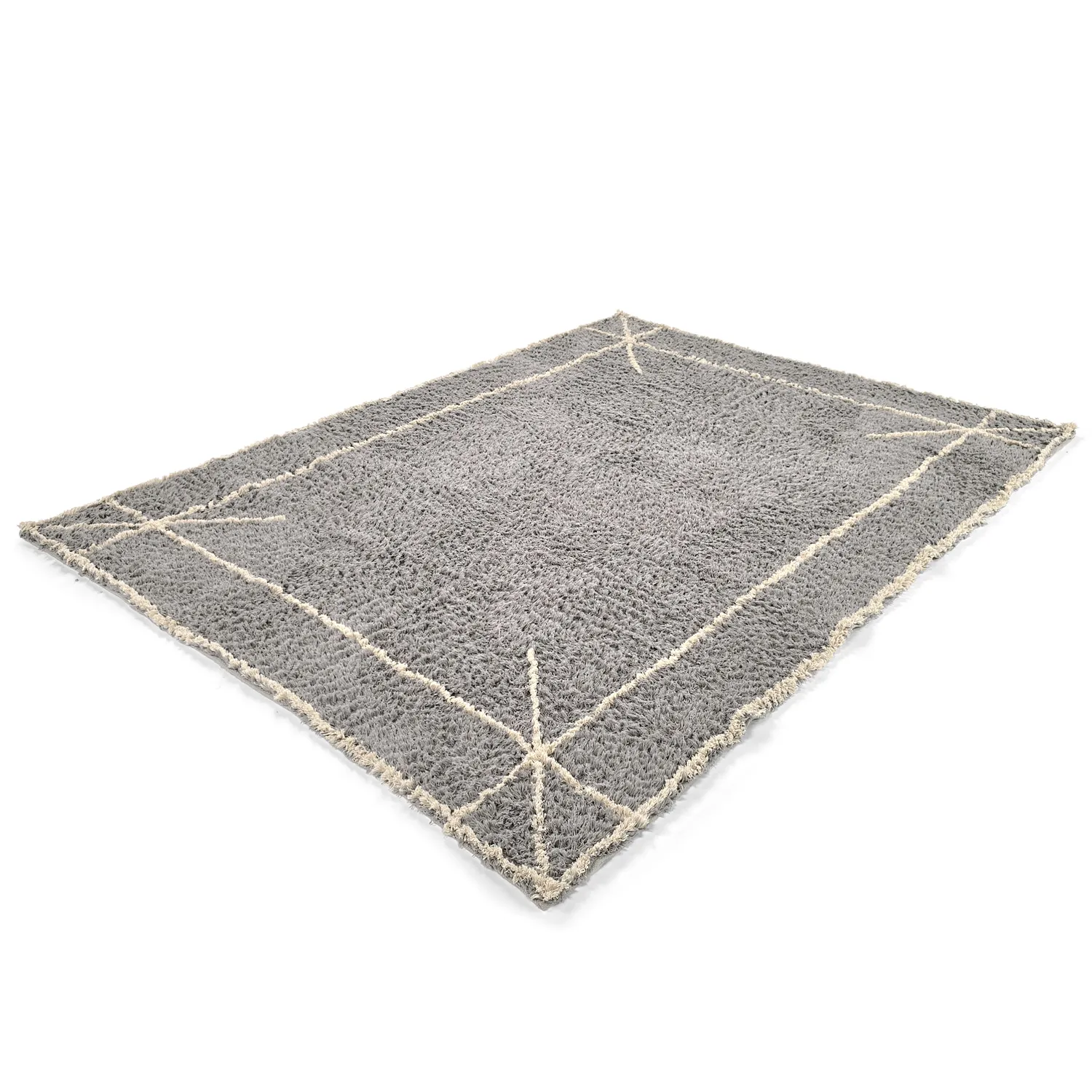 Ryijymatot - Kairi Natural Cotton Shaggy (harmaa/beige)