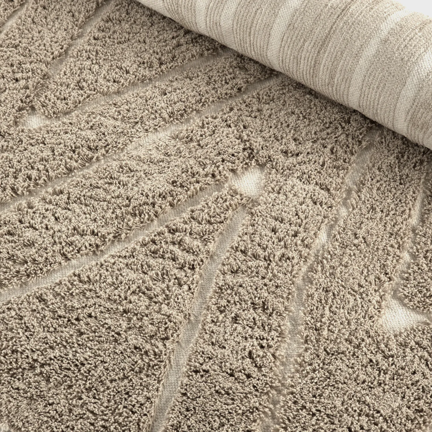 Ryijymatot - Kindon Natural Cotton Shaggy (beige/valkoinen)
