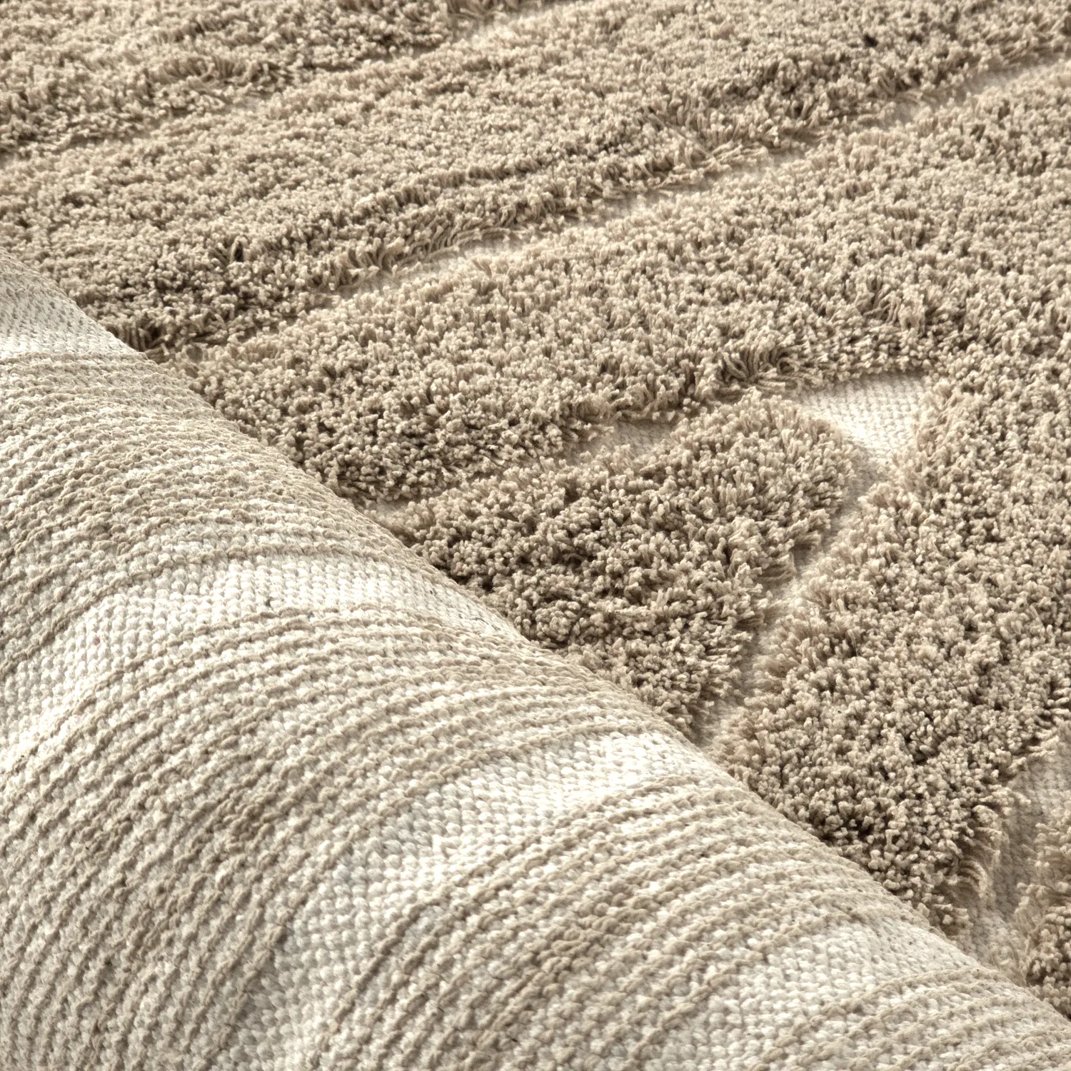 Ryijymatot - Kindon Natural Cotton Shaggy (beige/valkoinen)
