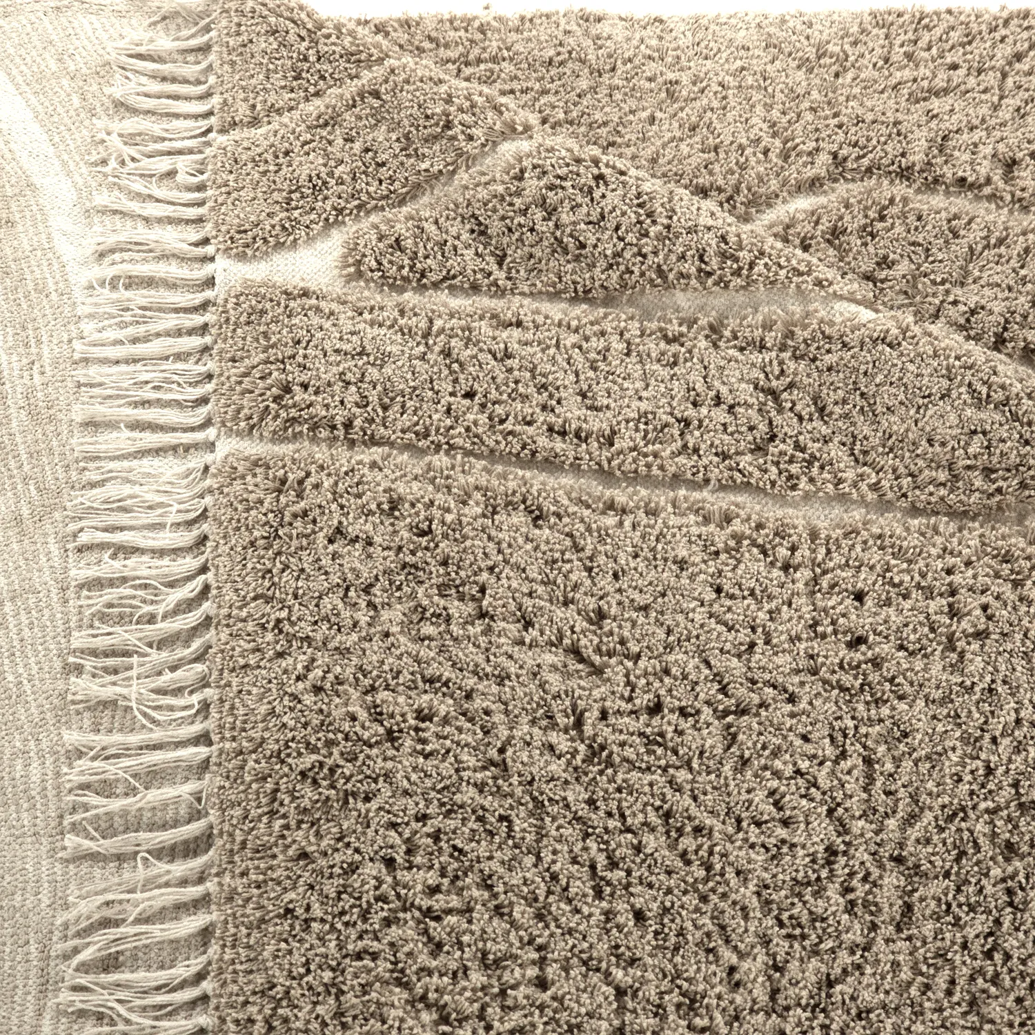 Ryijymatot - Kindon Natural Cotton Shaggy (beige/valkoinen)
