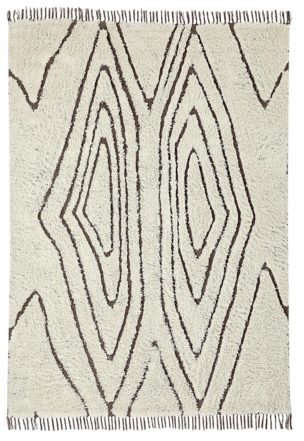 Ryijymatot - Kindon Natural Cotton Shaggy (luonnonvalkoinen/ruskea)