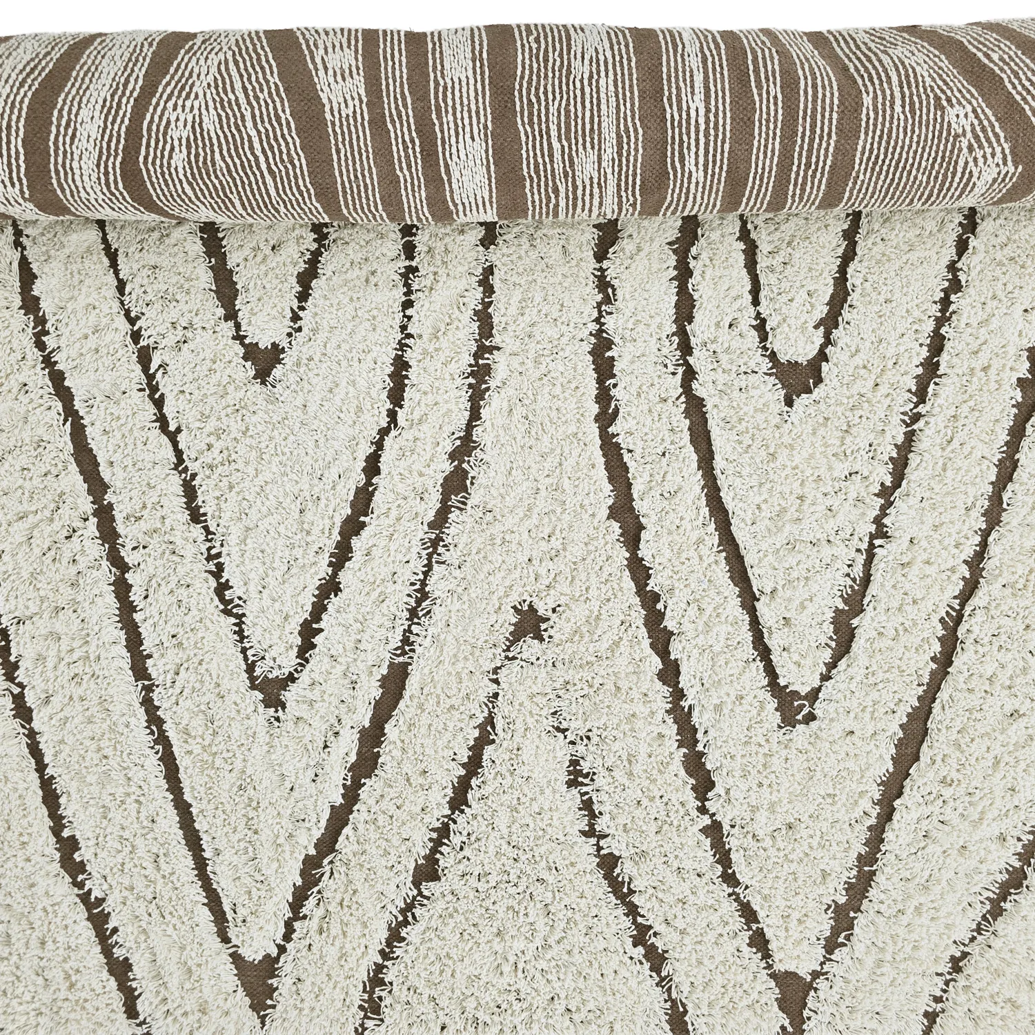 Ryijymatot - Kindon Natural Cotton Shaggy (luonnonvalkoinen/ruskea)