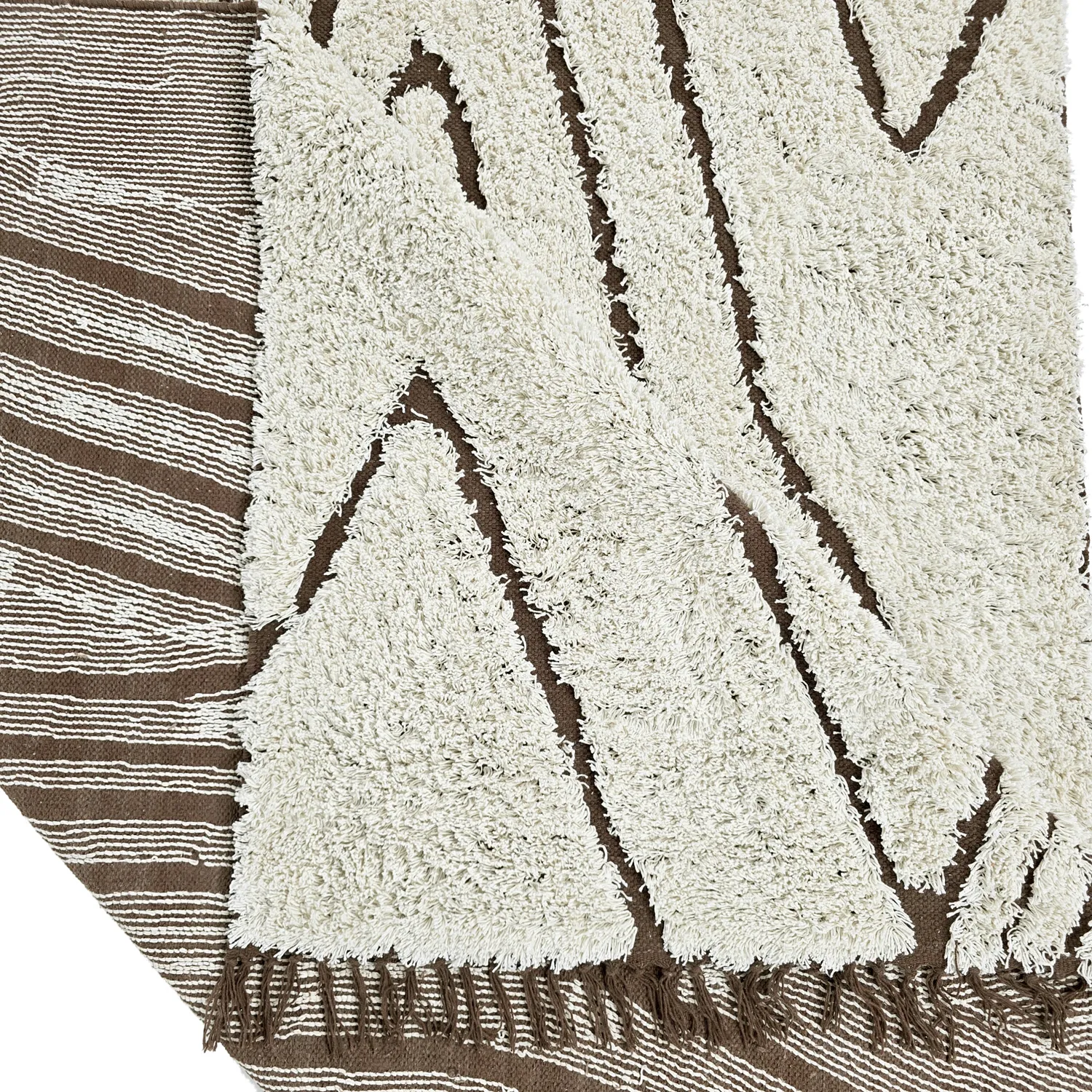 Ryijymatot - Kindon Natural Cotton Shaggy (luonnonvalkoinen/ruskea)