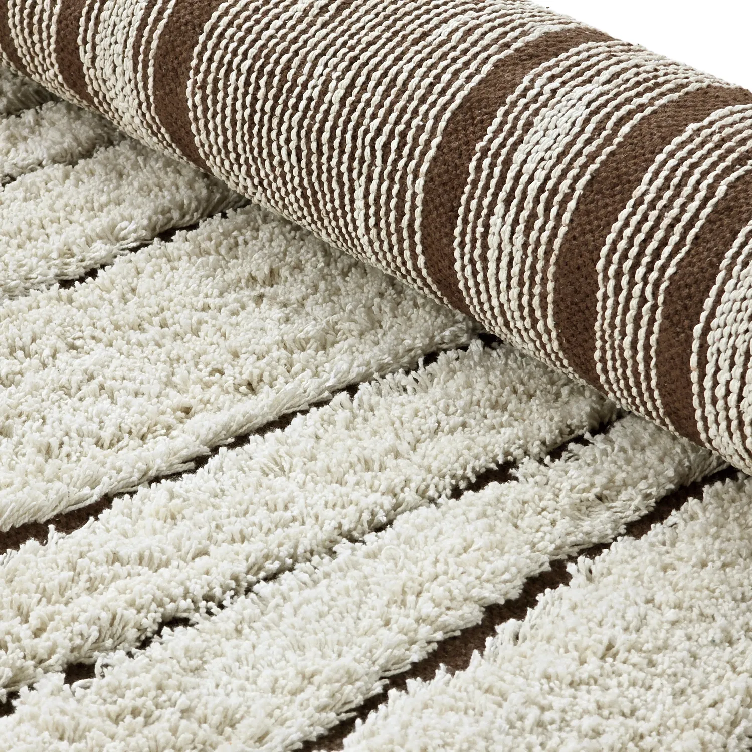 Pyöreä matot - Kindon Natural Cotton Shaggy (luonnonvalkoinen/ruskea)
