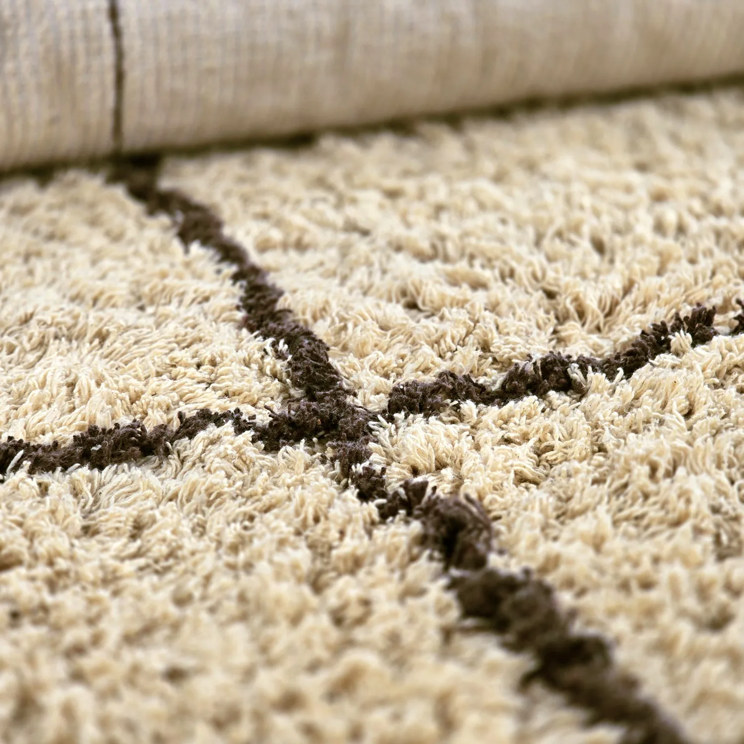 Ryijymatot - Lana Natural Cotton Shaggy (beige/ruskea)
