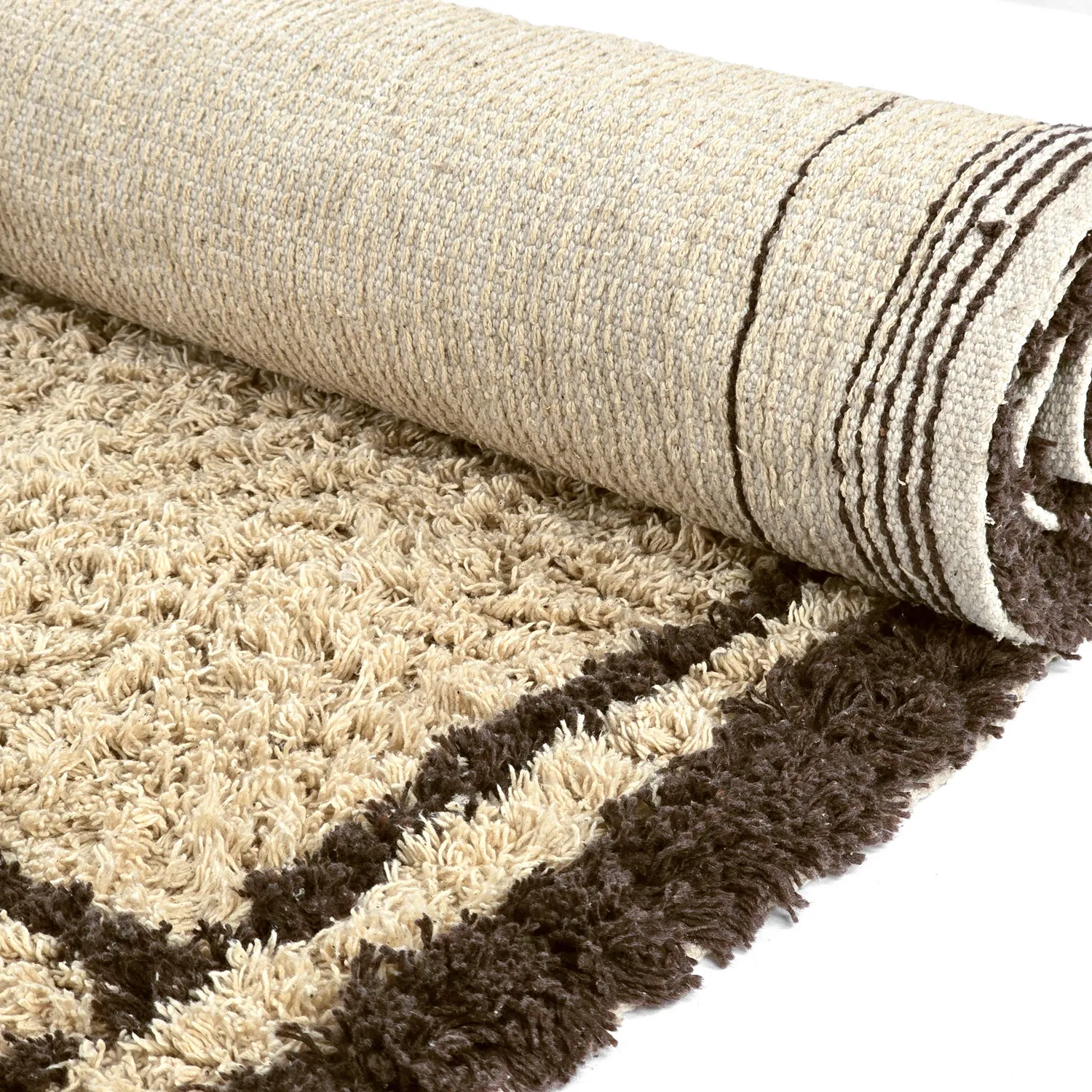 Ryijymatot - Lana Natural Cotton Shaggy (beige/ruskea)