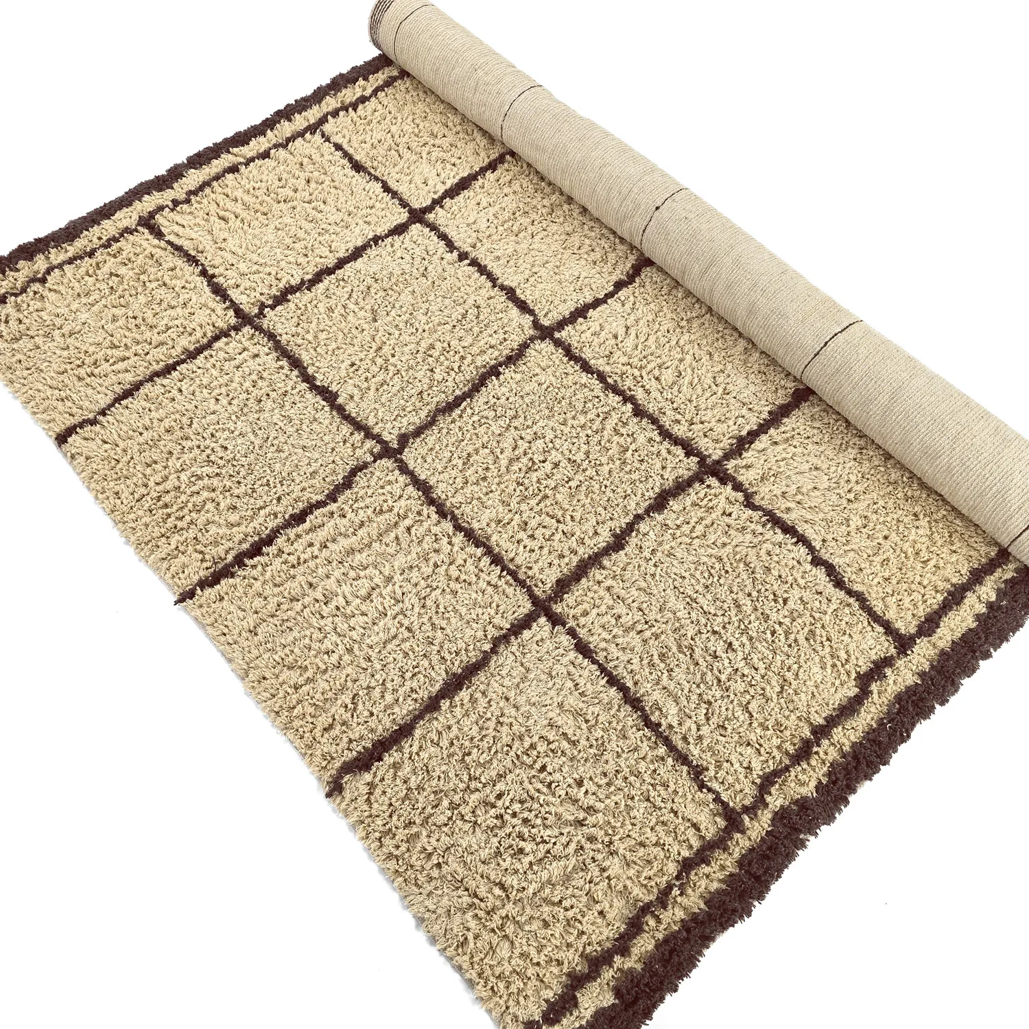 Ryijymatot - Lana Natural Cotton Shaggy (beige/ruskea)
