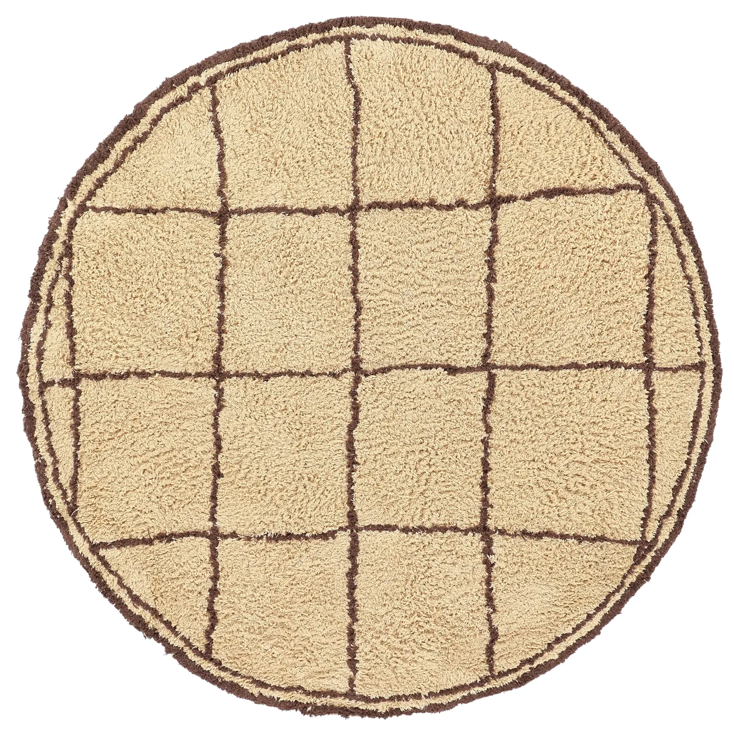 Pyöreät matot - Lana Natural Cotton Shaggy (beige/ruskea)