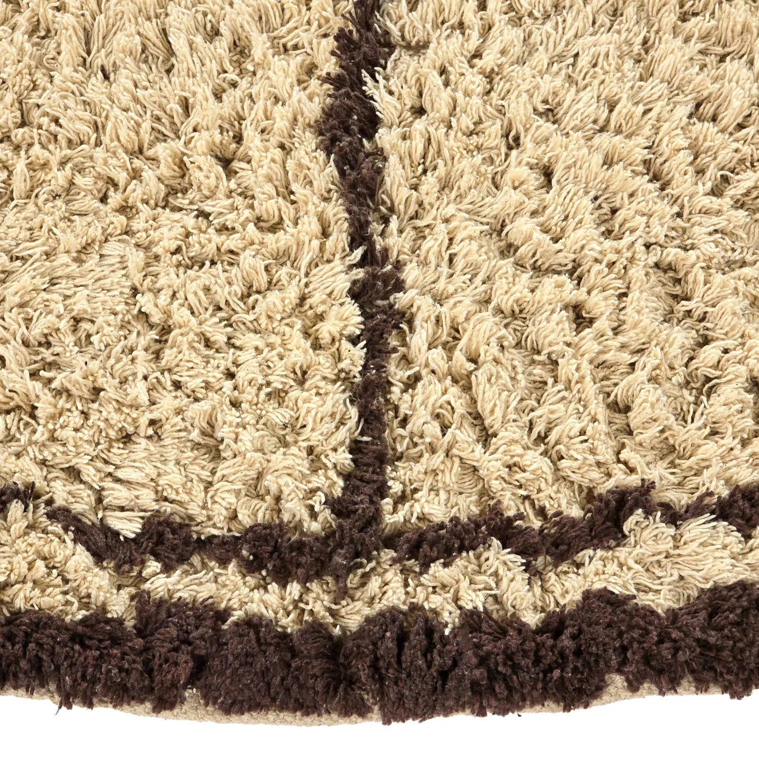 Pyöreät matot - Lana Natural Cotton Shaggy (beige/ruskea)