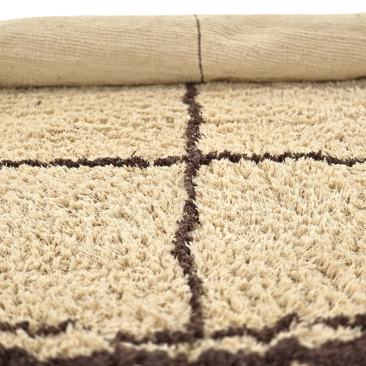 Pyöreät matot - Lana Natural Cotton Shaggy (beige/ruskea)