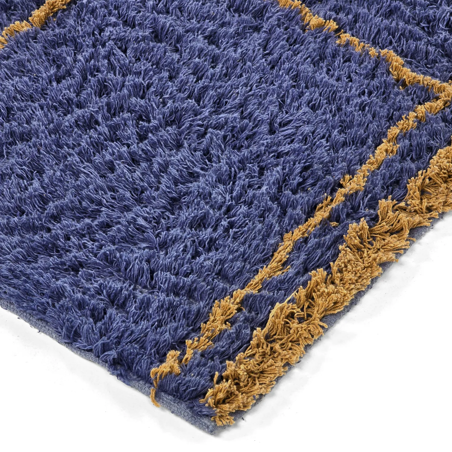 Ryijymatot - Lana Natural Cotton Shaggy (sininen/keltainen)