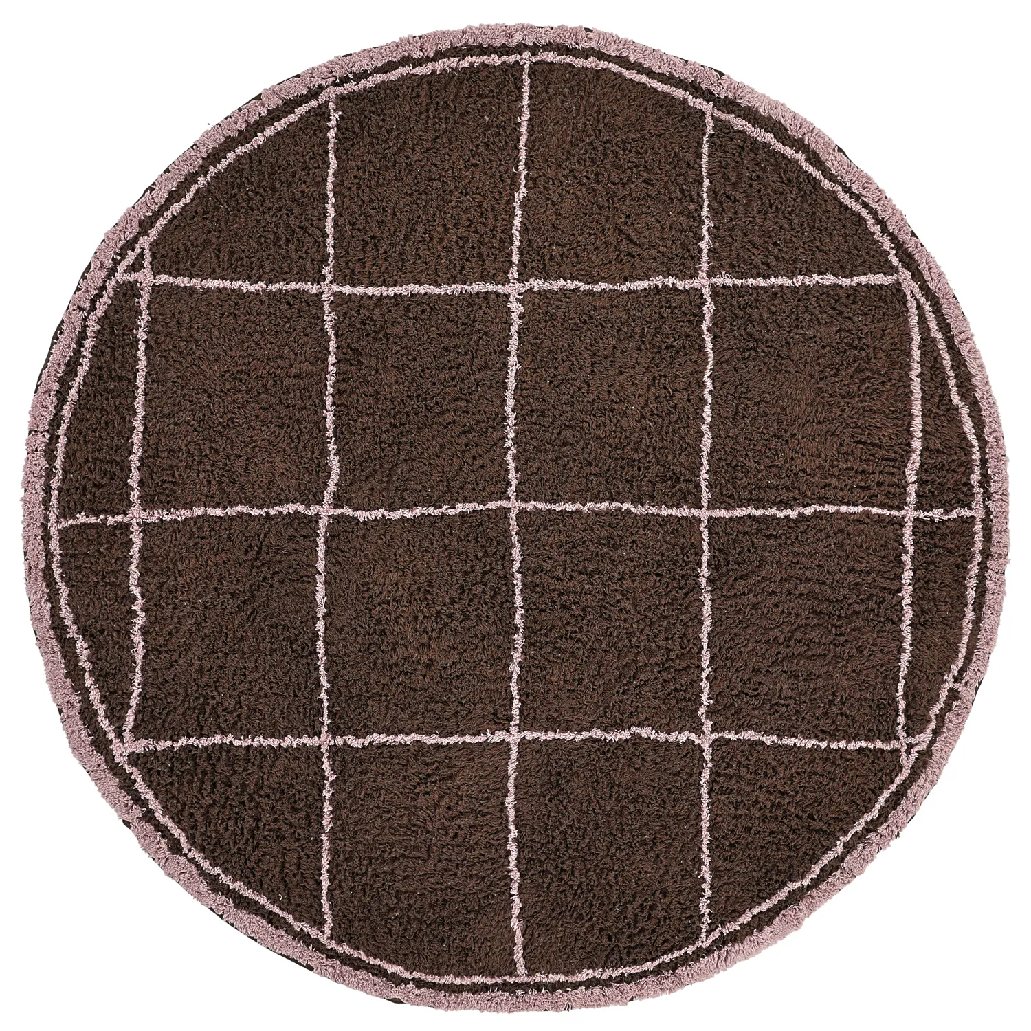 Pyöreät matot - Lana Natural Cotton Shaggy (ruskea)