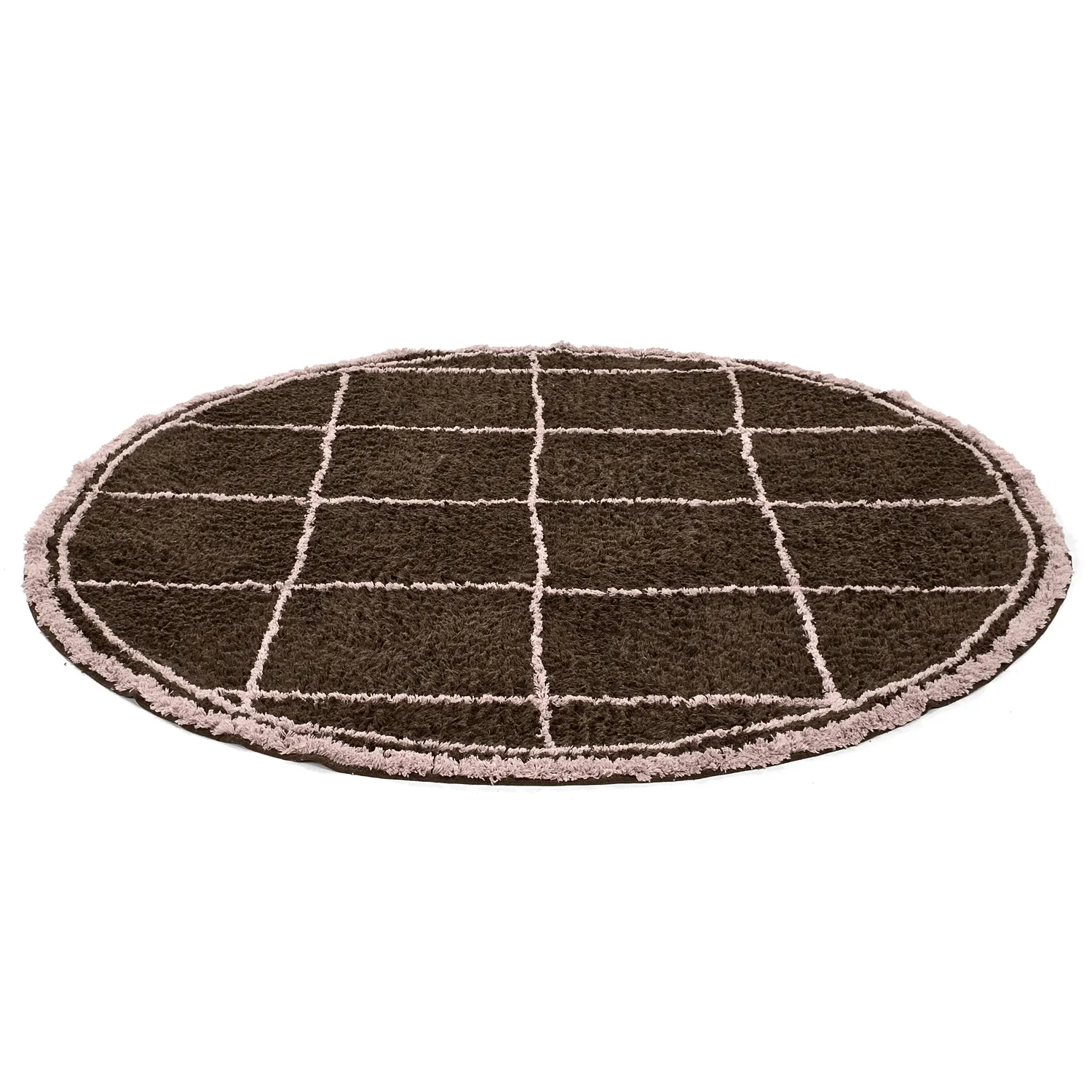 Pyöreät matot - Lana Natural Cotton Shaggy (ruskea)