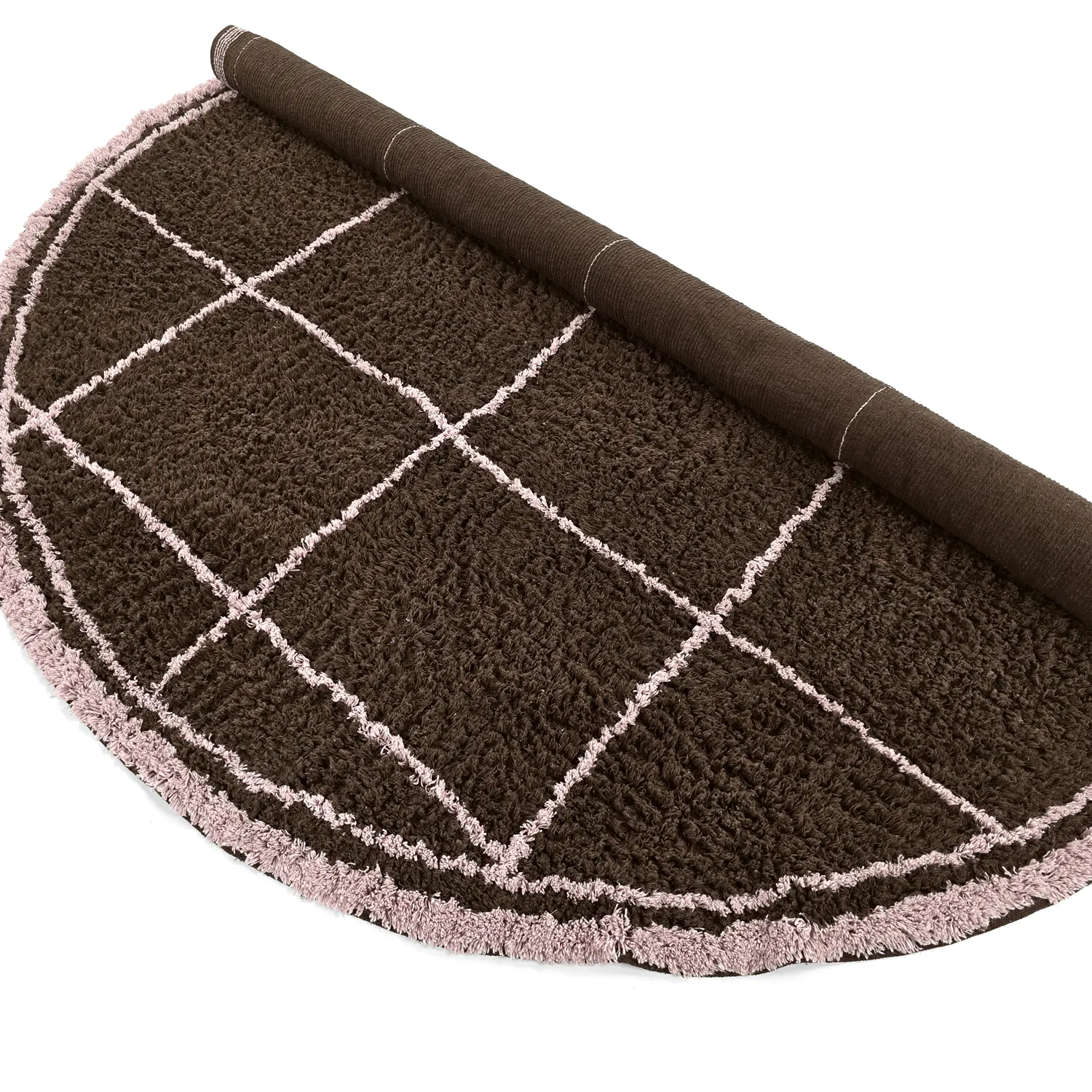 Pyöreät matot - Lana Natural Cotton Shaggy (ruskea)