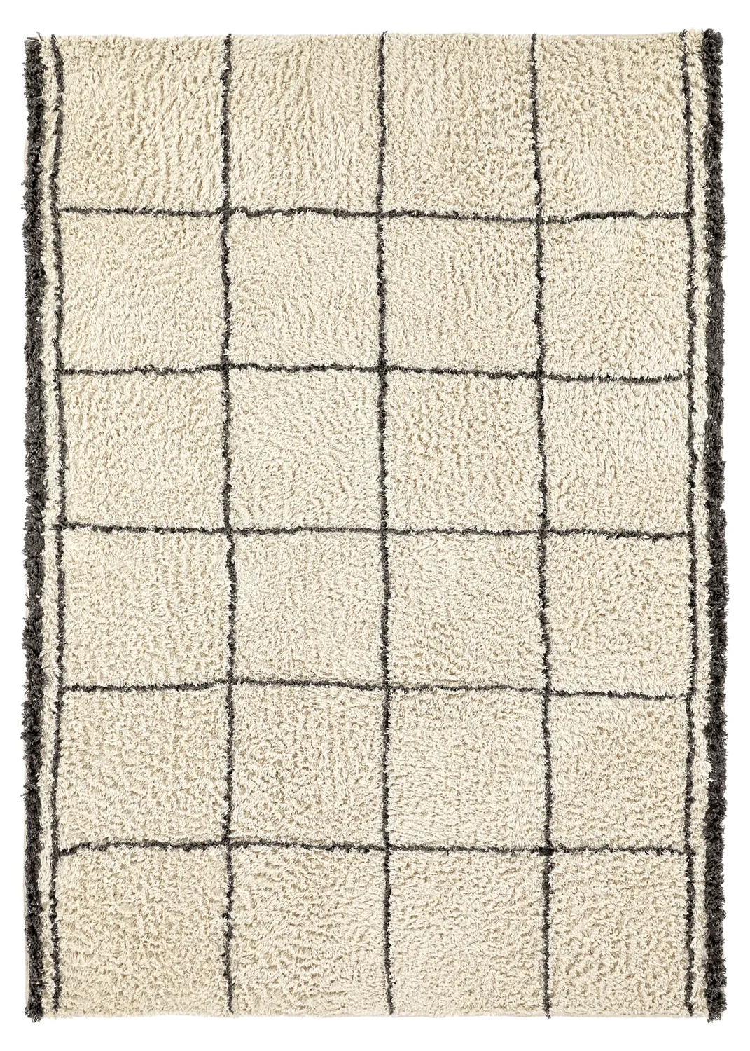 Ryijymatot - Lana Natural Cotton Shaggy (kerma/tummanharmaa)