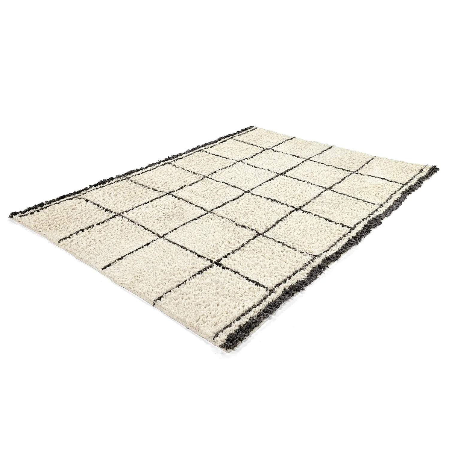 Ryijymatot - Lana Natural Cotton Shaggy (kerma/tummanharmaa)