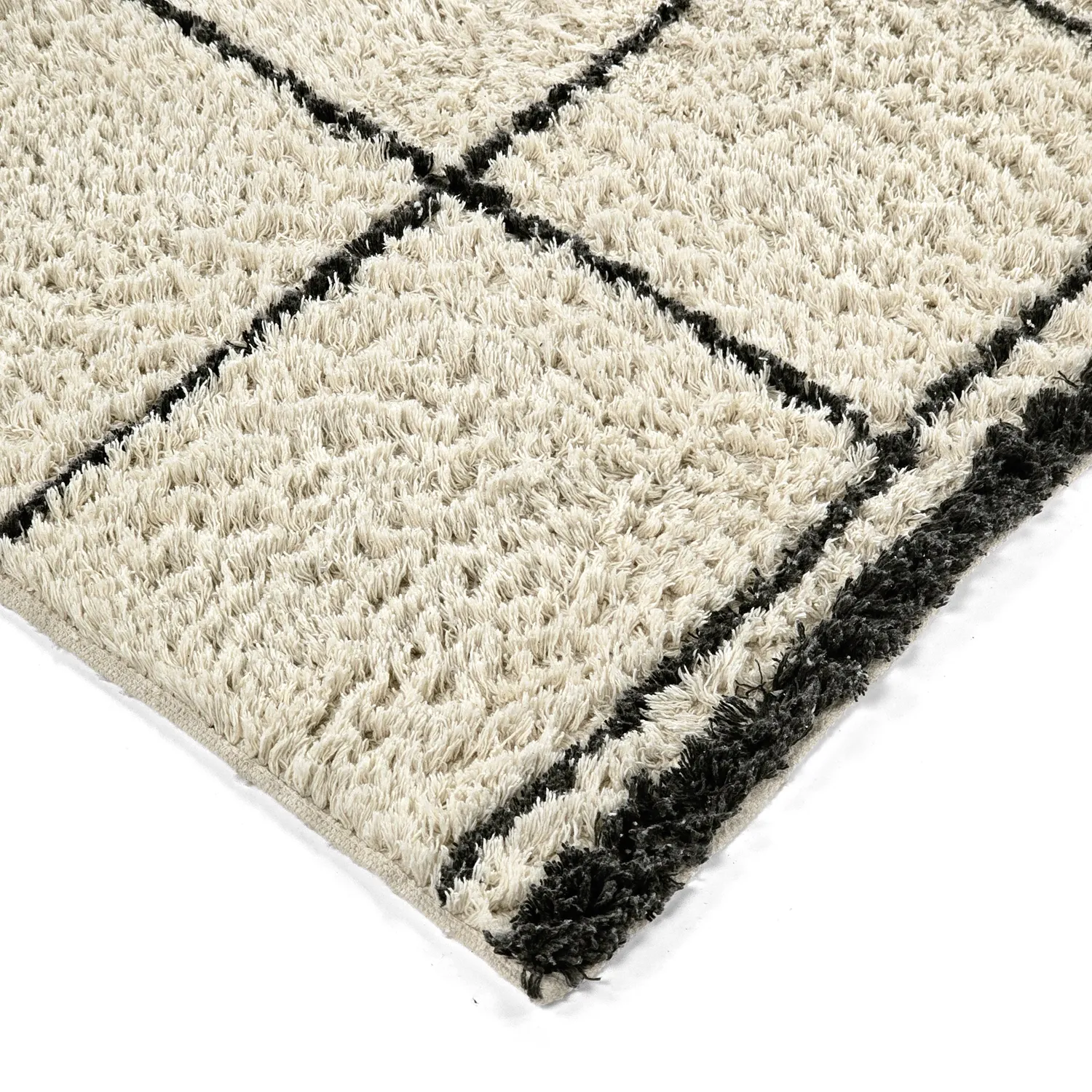 Ryijymatot - Lana Natural Cotton Shaggy (kerma/tummanharmaa)