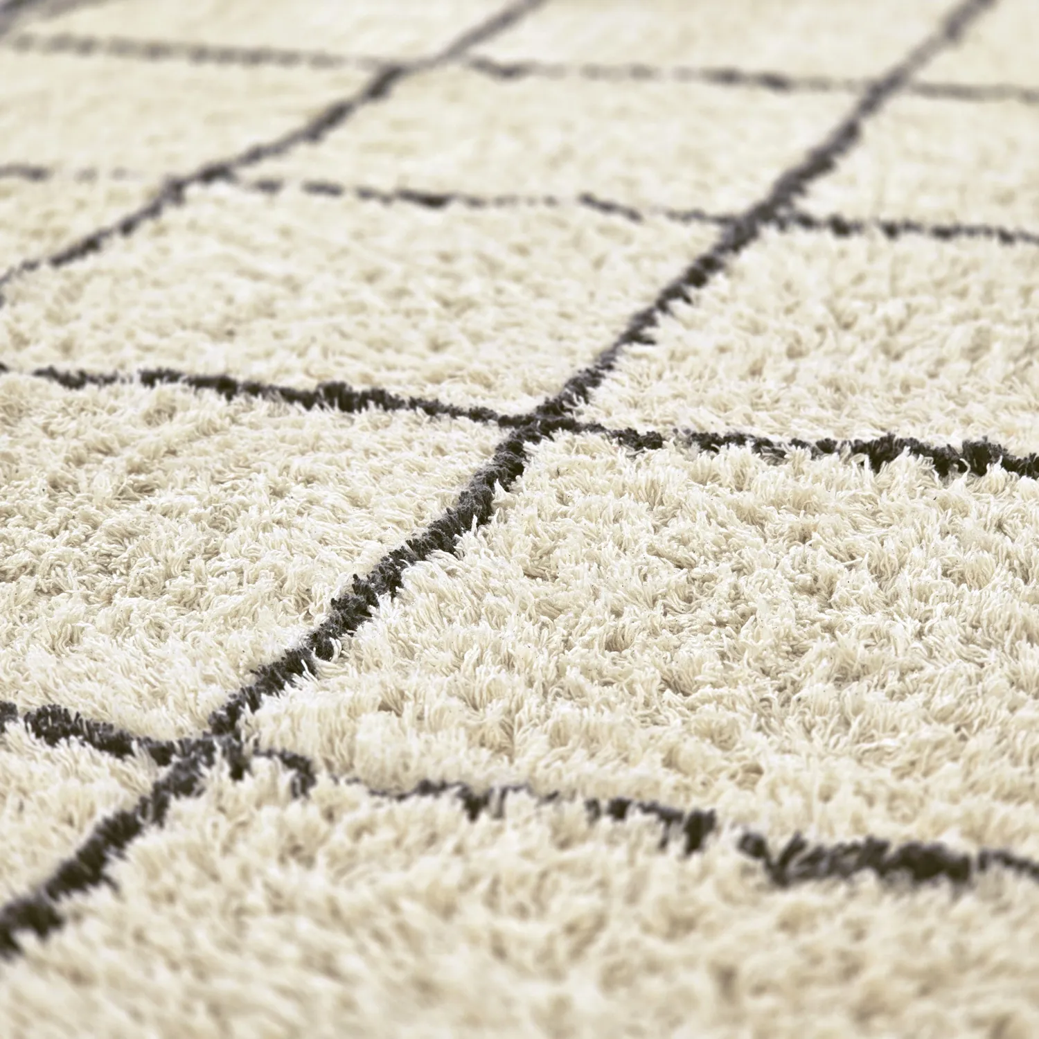 Ryijymatot - Lana Natural Cotton Shaggy (kerma/tummanharmaa)