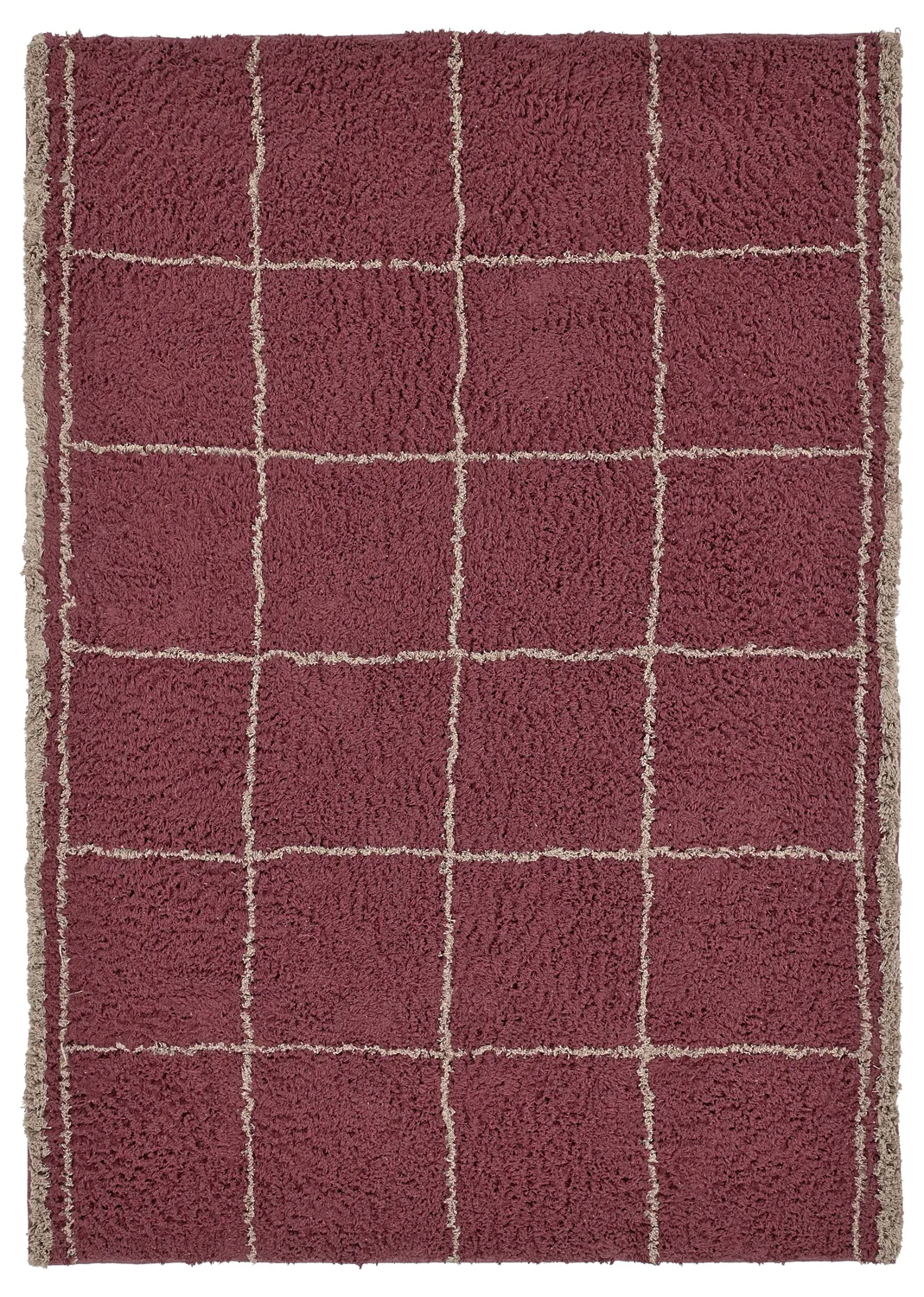 Ryijymatot - Lana Natural Cotton Shaggy (taupe/punainen)