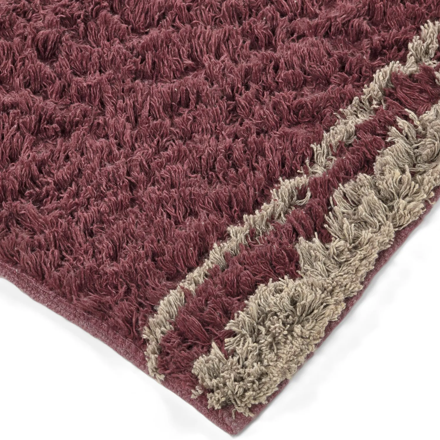 Ryijymatot - Lana Natural Cotton Shaggy (taupe/punainen)