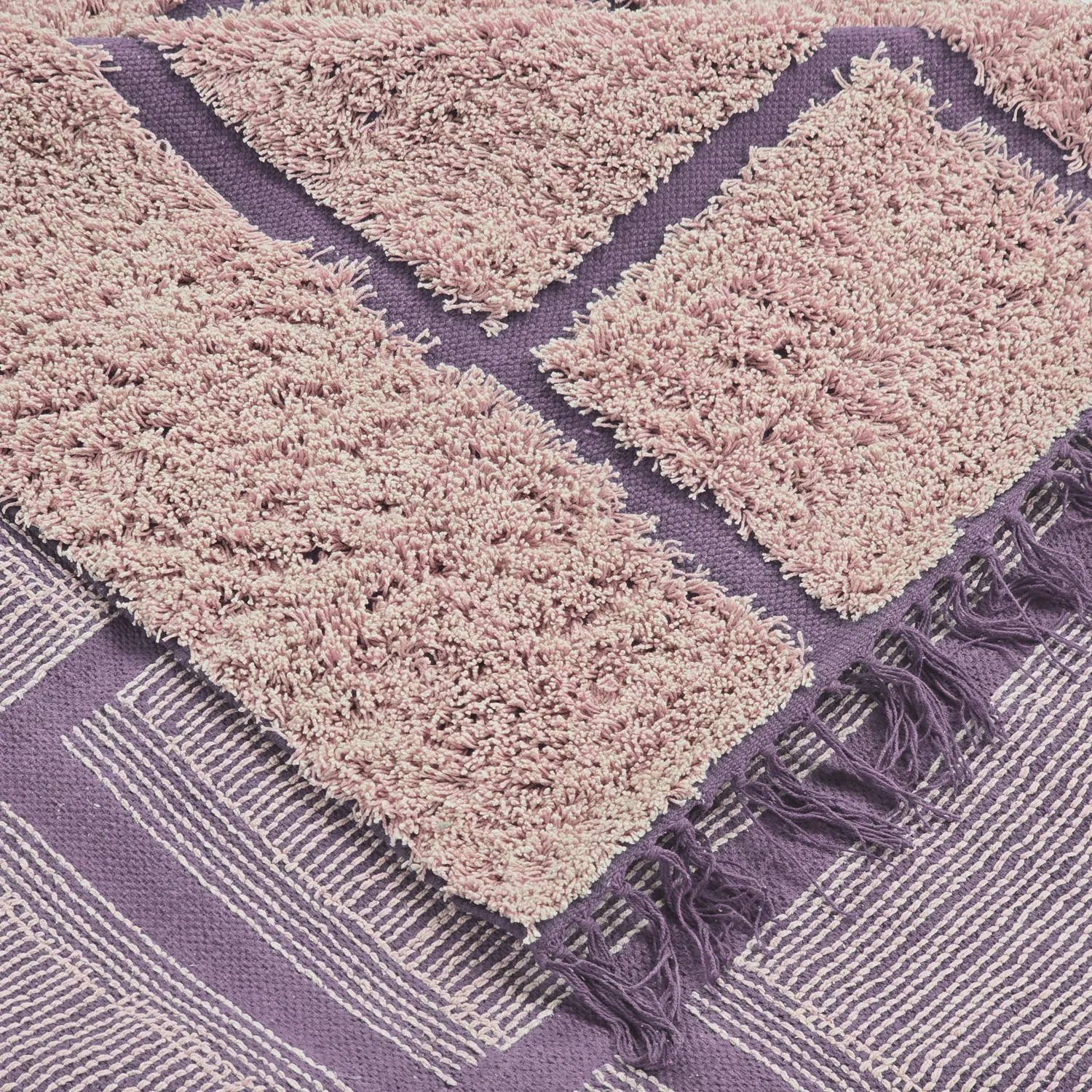 Ryijymatot - Lindley Natural Cotton Shaggy (pinkki/violetti)