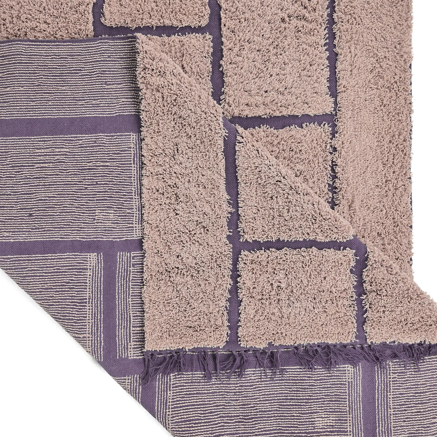 Ryijymatot - Lindley Natural Cotton Shaggy (pinkki/violetti)