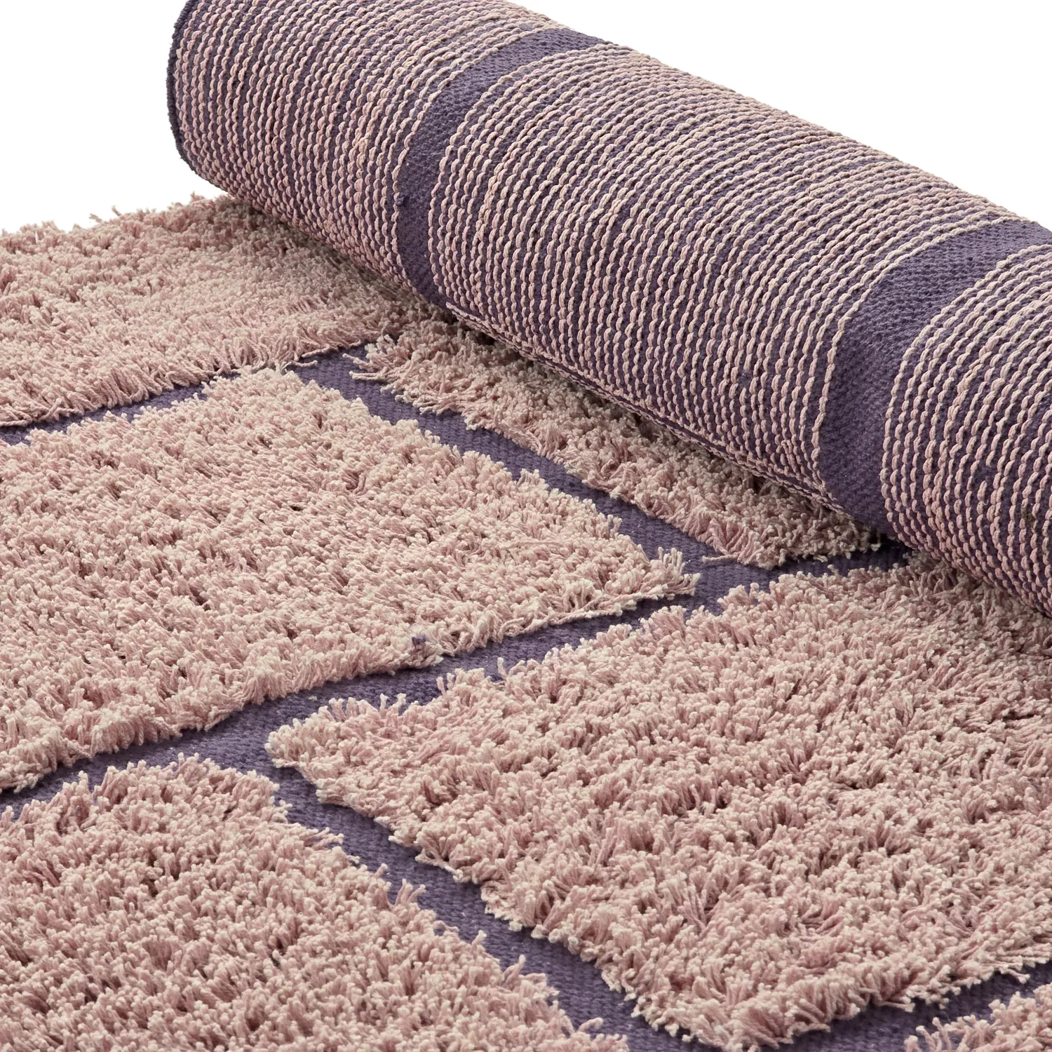Ryijymatot - Lindley Natural Cotton Shaggy (pinkki/violetti)